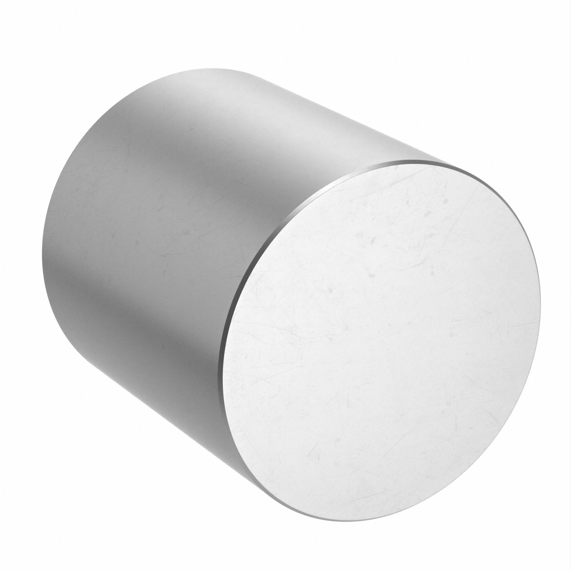 Aluminum Disc: 2024, T351, 2 1/2 in Outside Dia, 3 in Overall Lg, 150 BHN Brinell Hardness, Mill