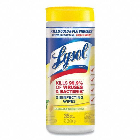 LYSOL, Canister, 35 ct Container Size, Disinfecting Wipes 786DY2