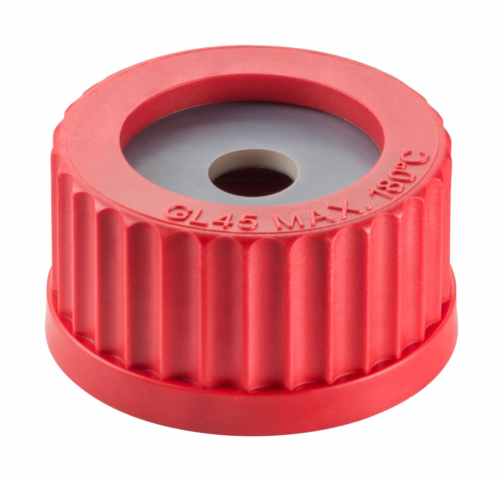 Electrode Holder Cap: GL45 Labware Screw Closure Size, PBT, PTFE/Silicone, Open Top