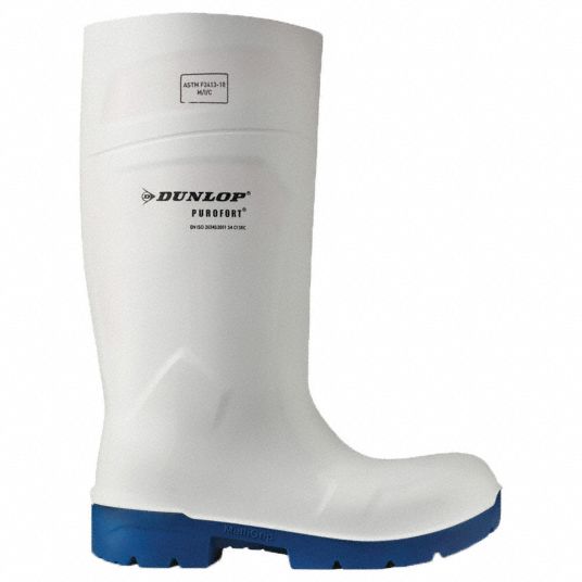 White rubber store boots steel toe