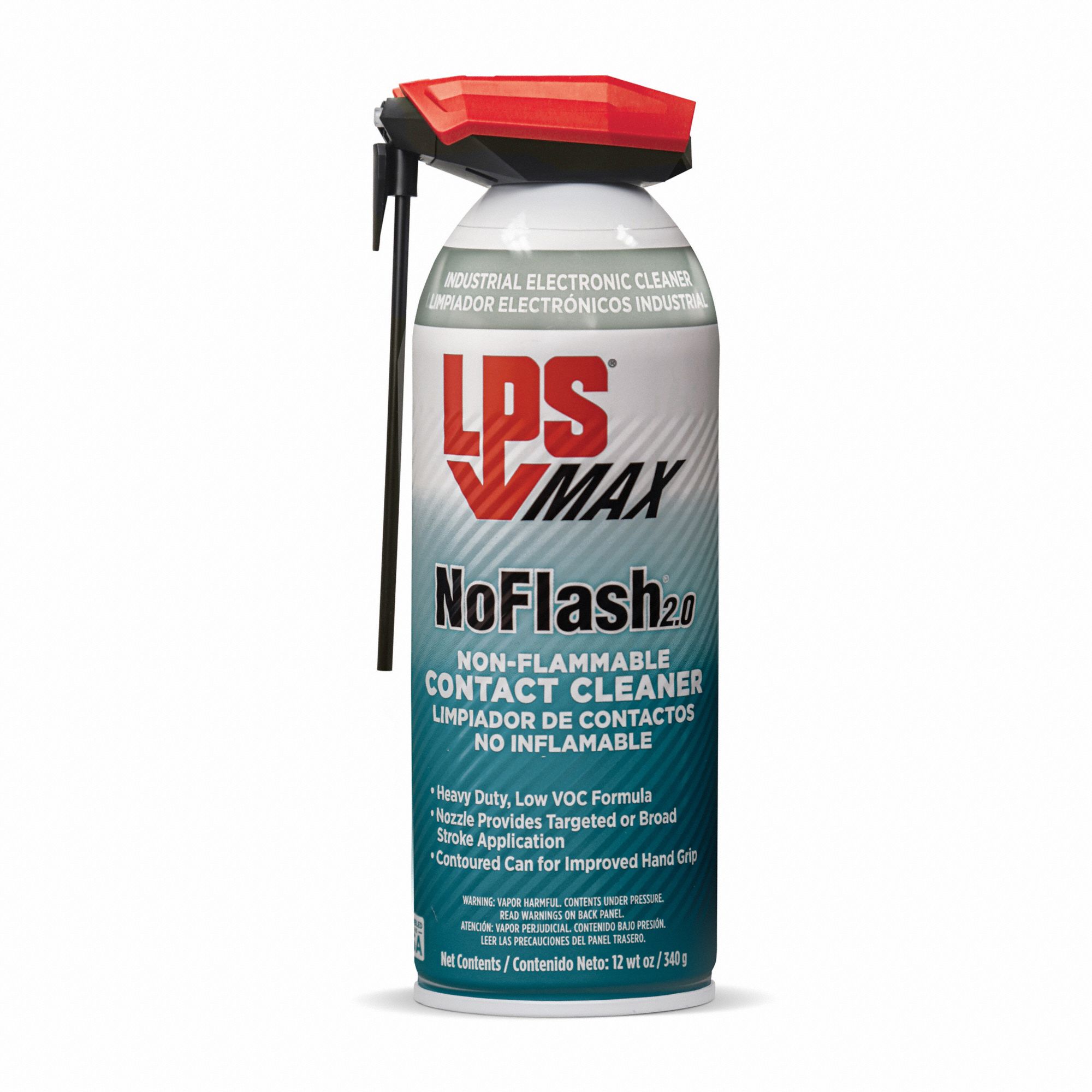 Contact Cleaner: Aerosol Spray Can, 12 oz, Liquid, NoFlash® 2.0, Hard Nonporous Surfaces