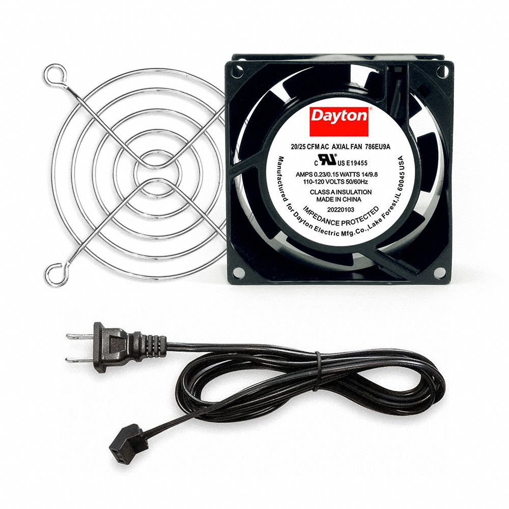 SQUARE AXIAL FAN KIT,SQUARE,3 1/8 IN H