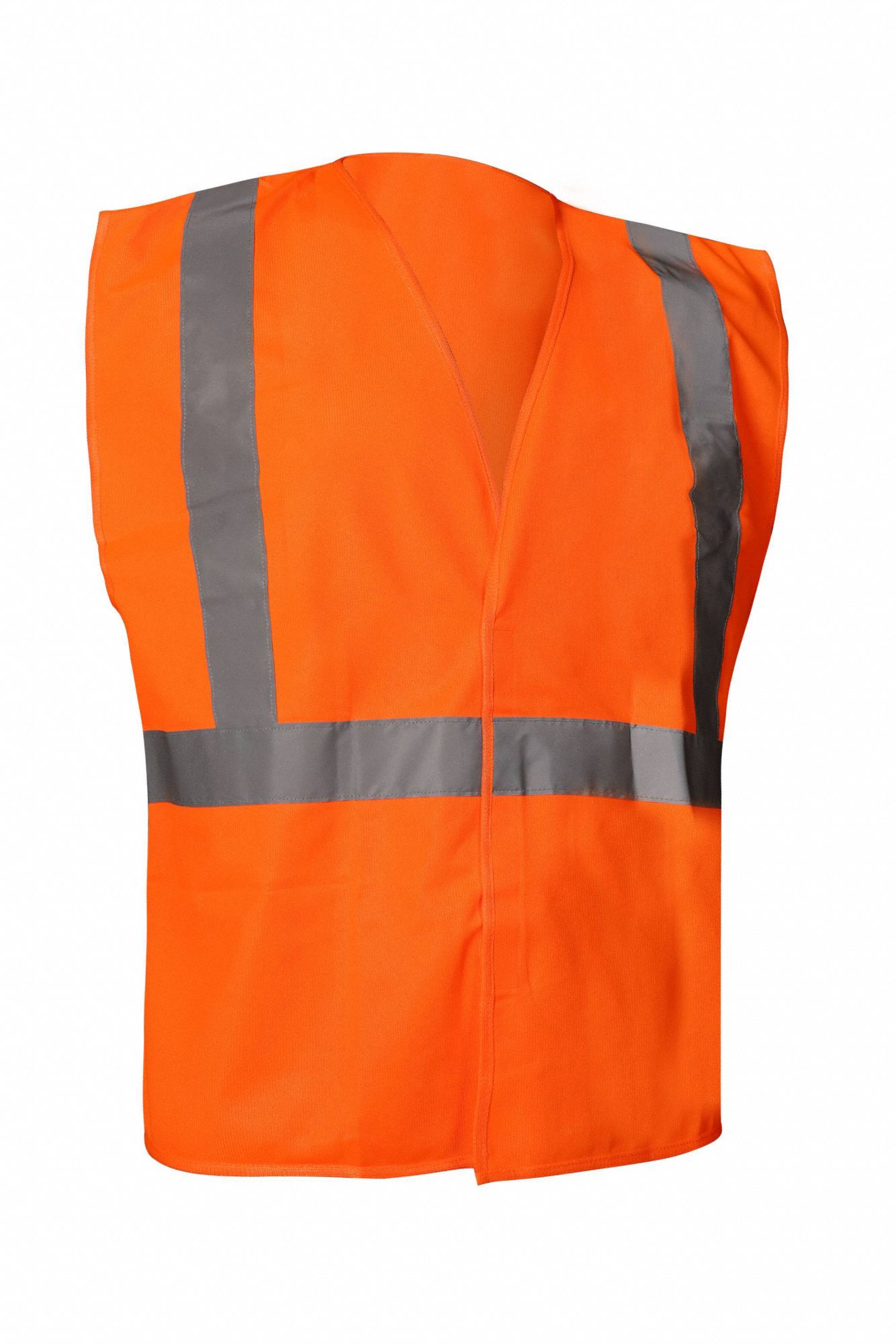 APPROVED VENDOR High-Visibility Vest: ANSI Class 2, U, XL, Orange/Red,  Solid Polyester, Single