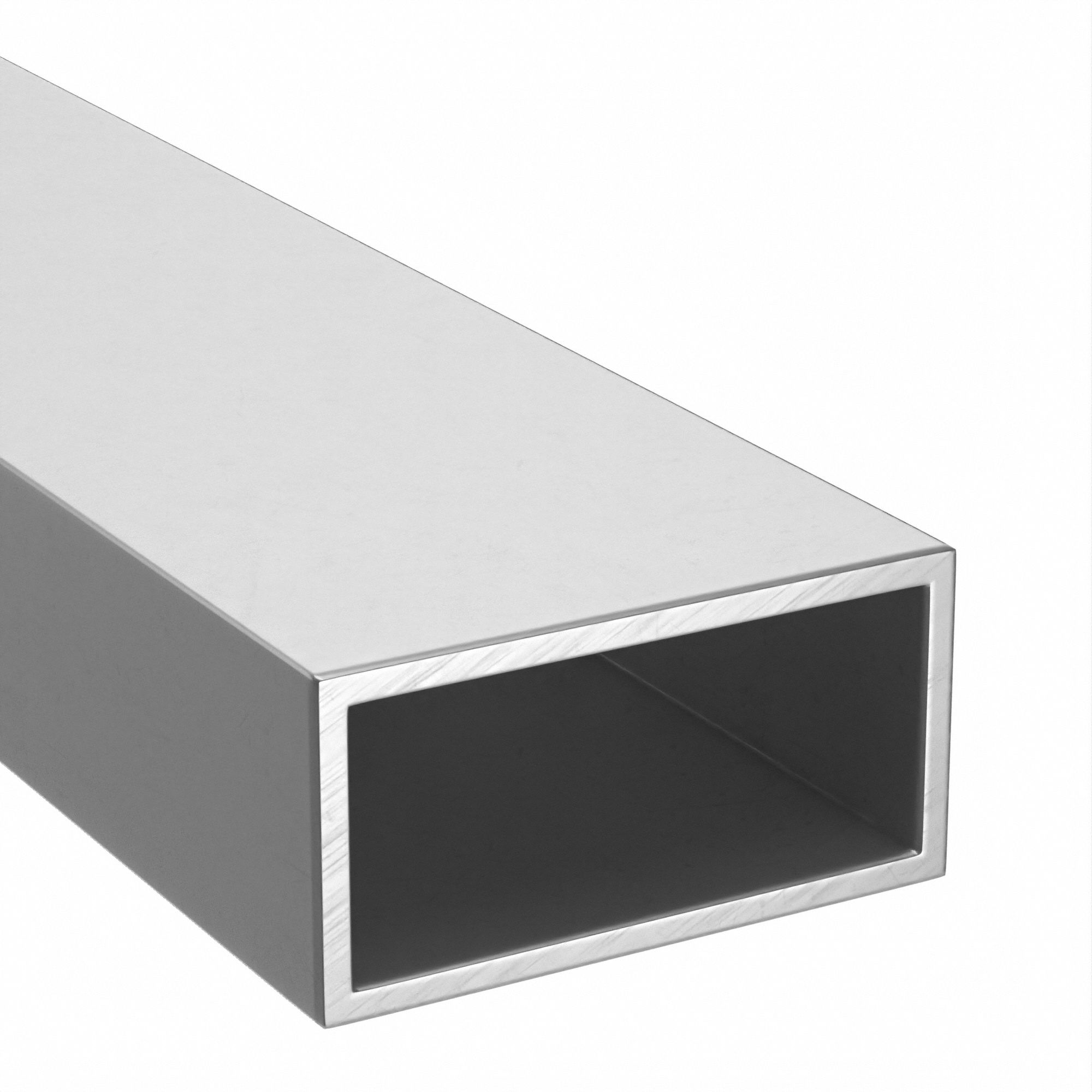 Aluminum Rectangular Tube: 6063, 1 1/2 in Outside Ht, 1 in Outside Wd, 0.125 in Wall Thick, Mill