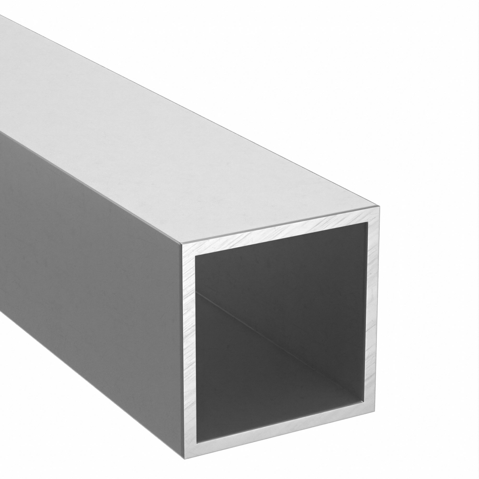 Aluminum Square Tube 6063: 6 ft Overall Lg, 3 in Outside Ht, 3 in Outside Wd, 0.125 in Wall Thick