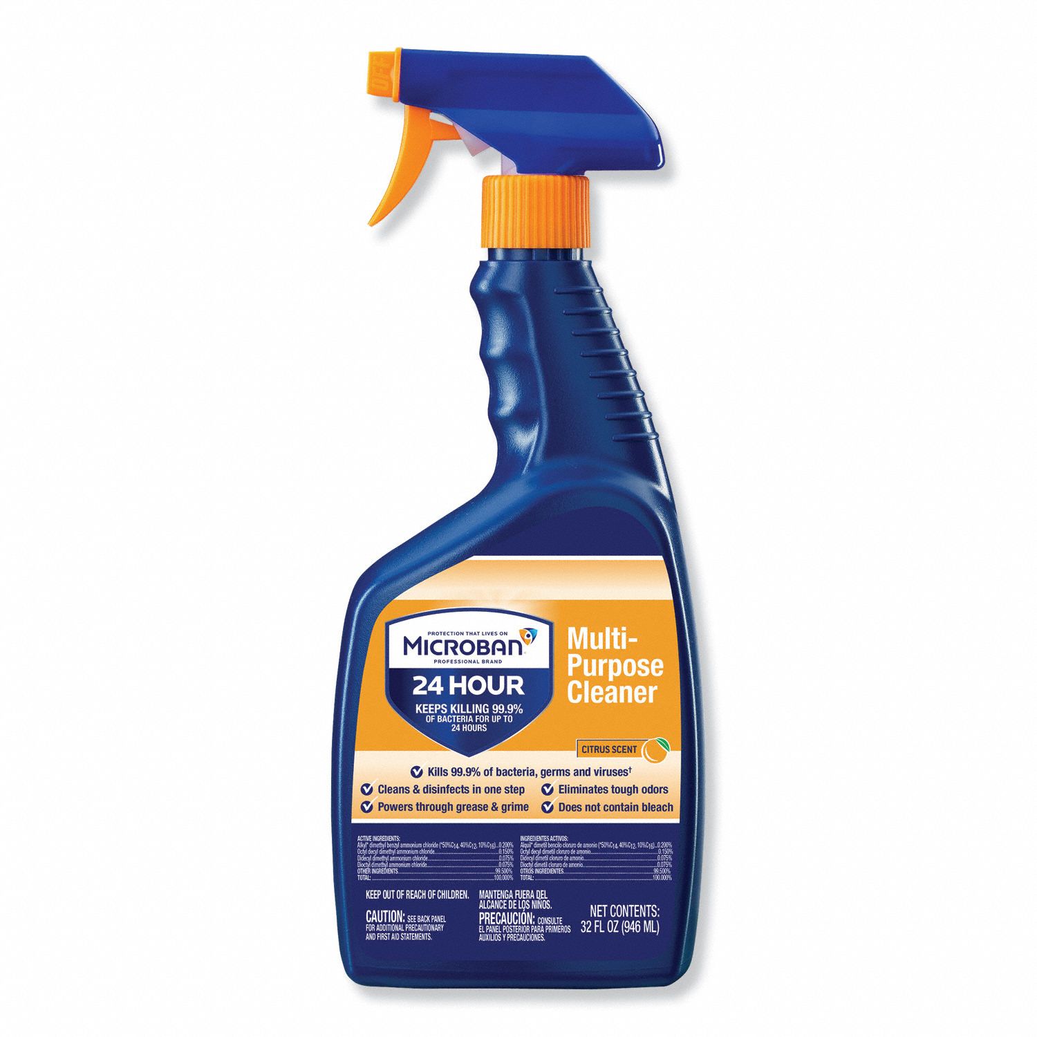 Disinfectant Spray: Trigger Spray Bottle, 32 oz Container Size, Ready to Use, Liquid, 6 PK