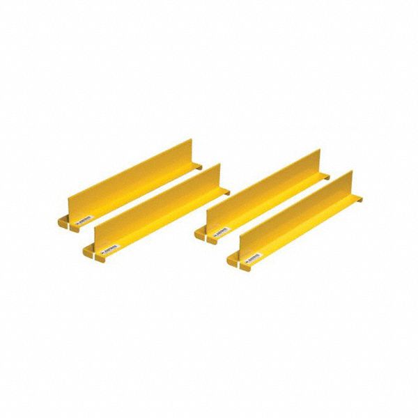 Safety Cabinet Shelf Divider: All Cabinets, 2 in x 14 3/16 in, Yellow, Steel