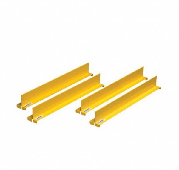 Safety Cabinet Shelf Divider: All Cabinets, 2 in x 18 3/16 in, Yellow, Steel