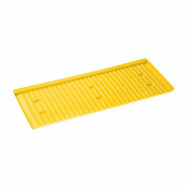 Safety Cabinet Tray: Acid Corrosive Cabinets, 15 gal/30 gal/45 gal, 38 1/2 in x 14 1/4 in, Yellow
