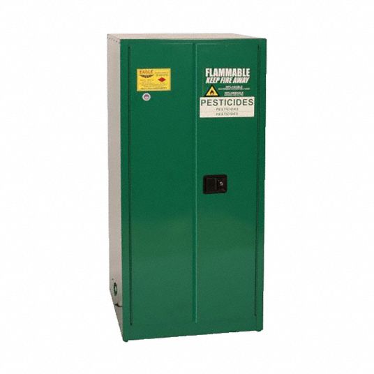 EAGLE Pesticides Safety Cabinet: 60 gal, 34 in x 34 in x 65 in, Green ...