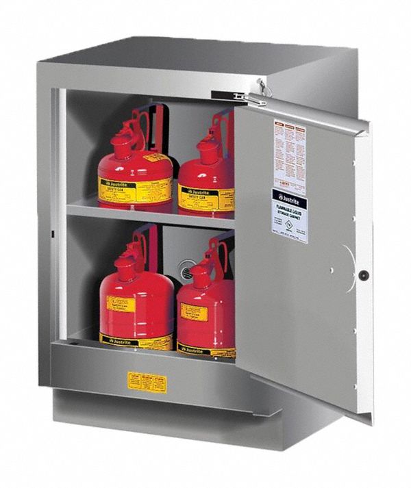 Flammable Cabinet: 21 5/8 in Overall Dp, 24 in Overall Wd, 35 3/4 in Overall Ht, Steel