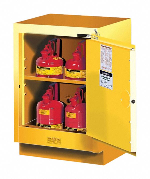 Flammable Cabinet: 21 5/8 in Overall Dp, 24 in Overall Wd, 35 3/4 in Overall Ht, Steel