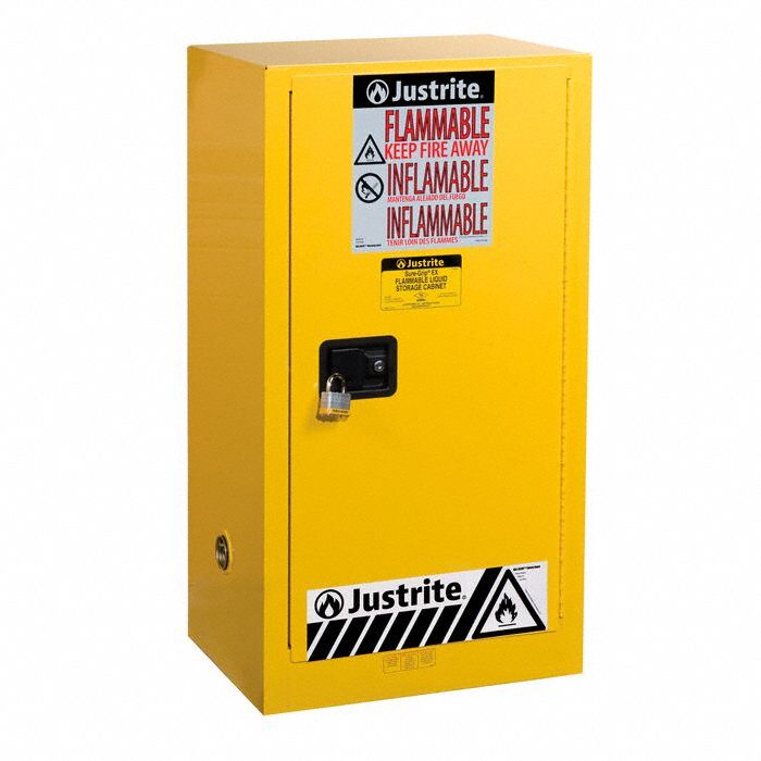 Std Compact, 20 gal, 20 Gallon Standard Flammable Cabinet Manual Close ...