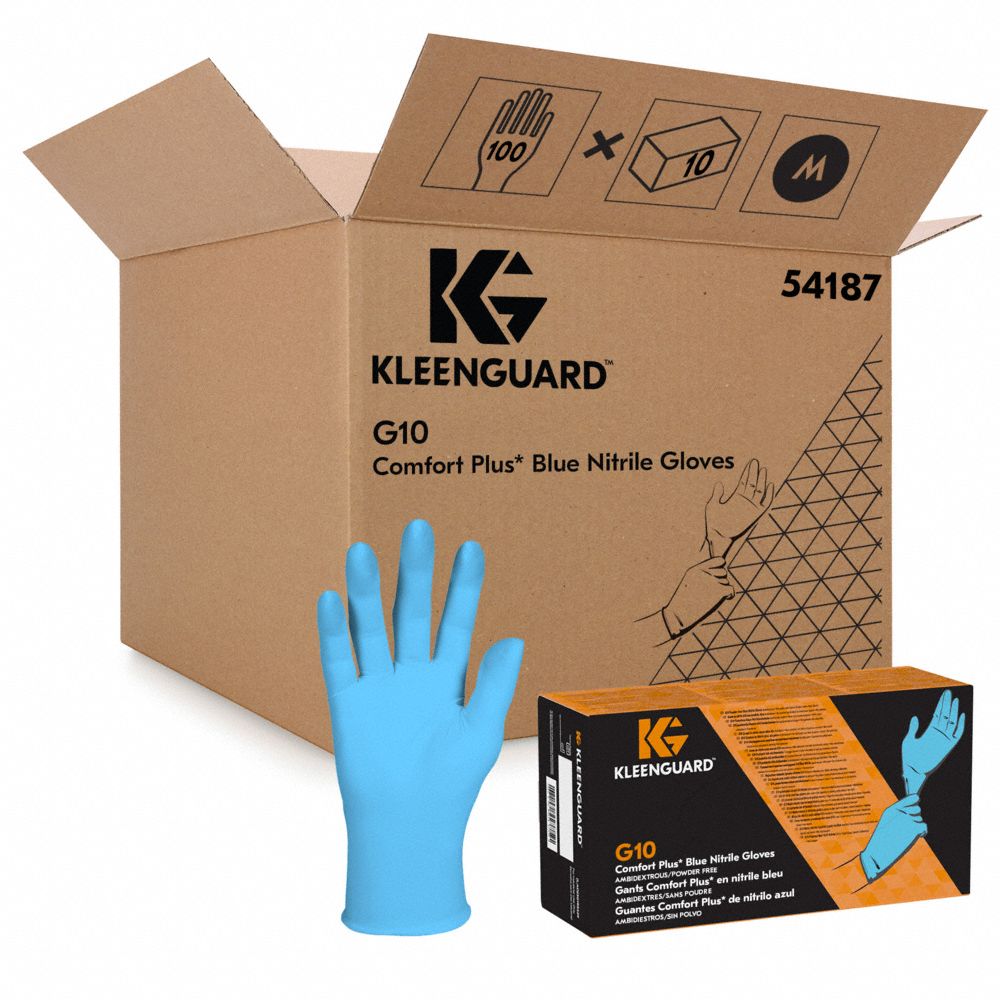 DISPOSABLE GLOVES, FOOD-GRADE/GEN PURPOSE, M (8), 4 MIL, POWDER-FREE, NITRILE, GRAIN