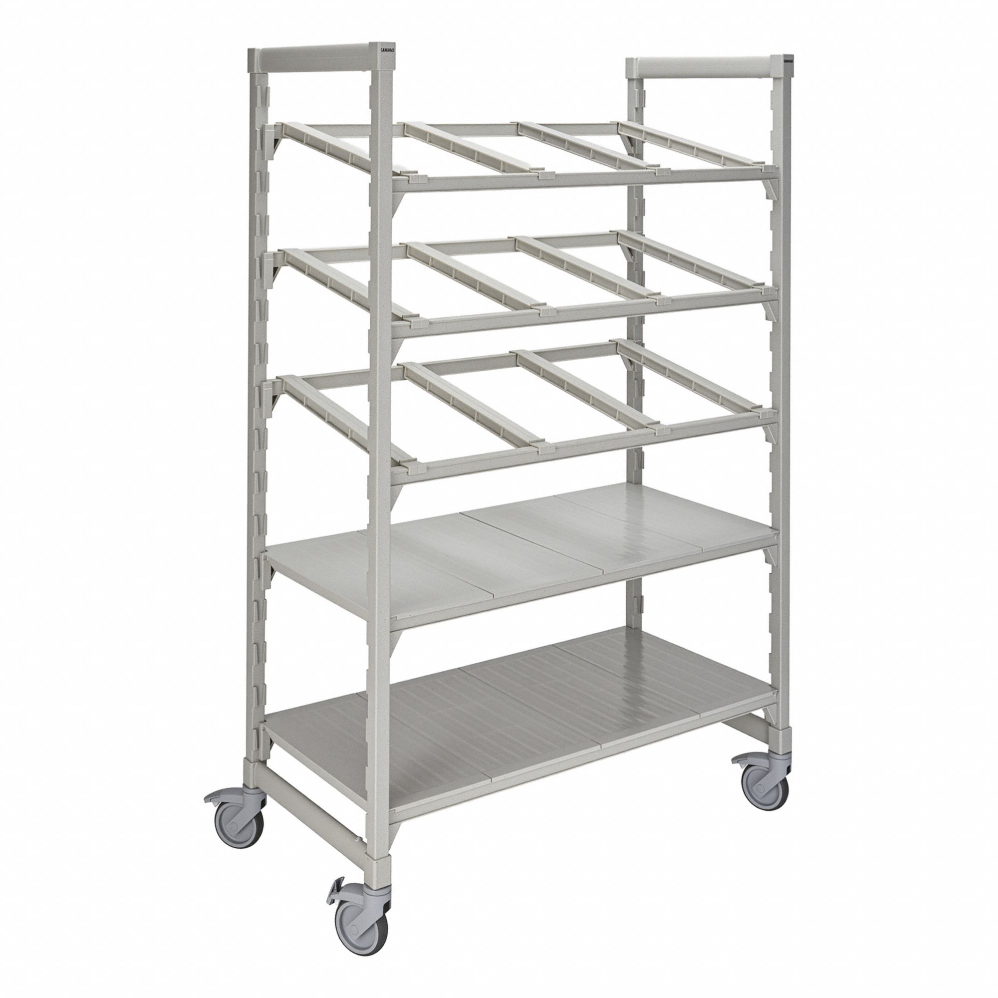 Flex Station: 4 Traverses, 75 1/4 in Ht, 24 in Dp, NSF Certified, Speckled Gray, 48 in Lg