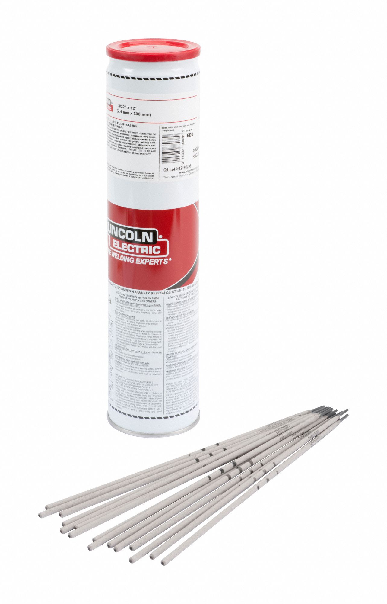 STICK WELDING ELECTRODES,12 IN L,8 LB