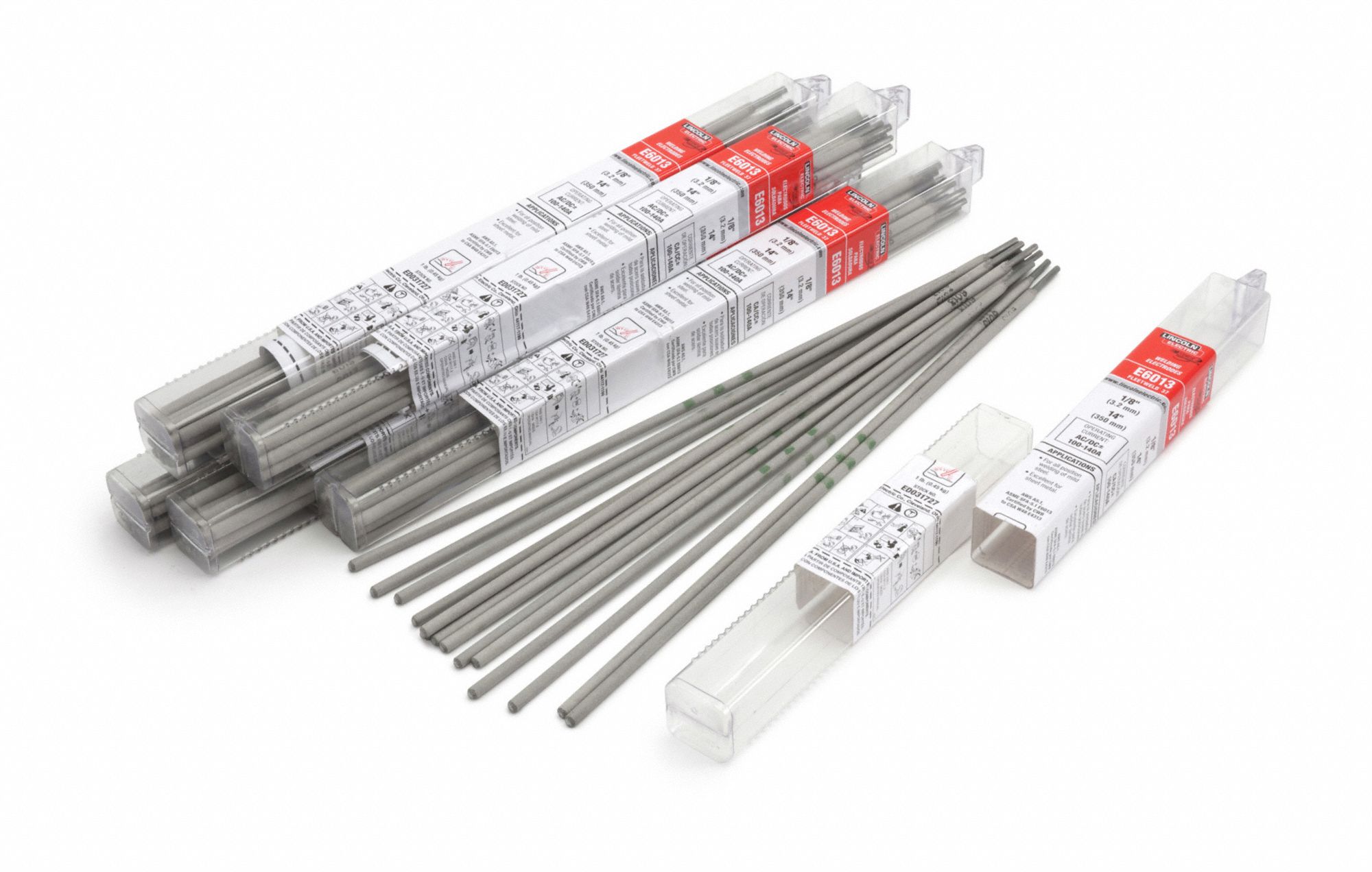 LINCOLN ELECTRIC Stick Electrodes, Carbon Steel, E6013, 12"L 786WX8