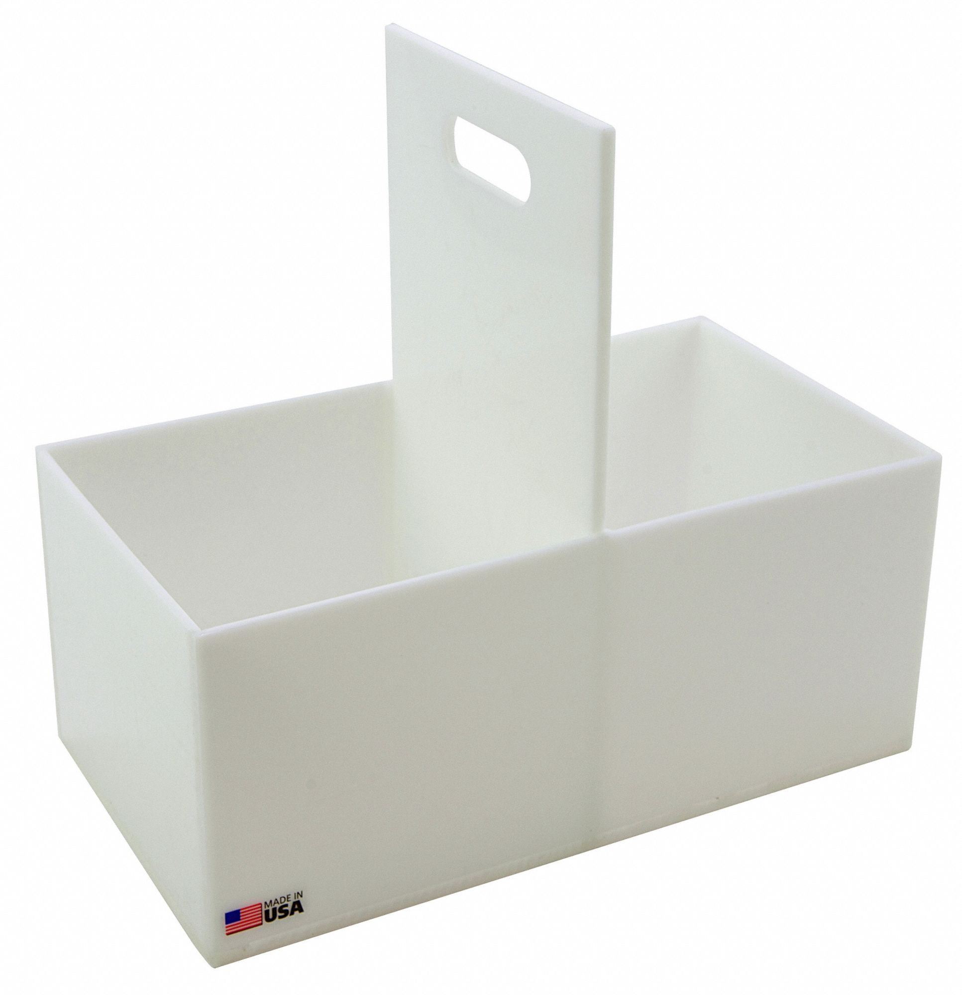 Bottle Carrier: 14 3/8 in Overall Lg, 7 7/8 in Overall Wd, 13 1/4 in Overall Ht, HDPP, White