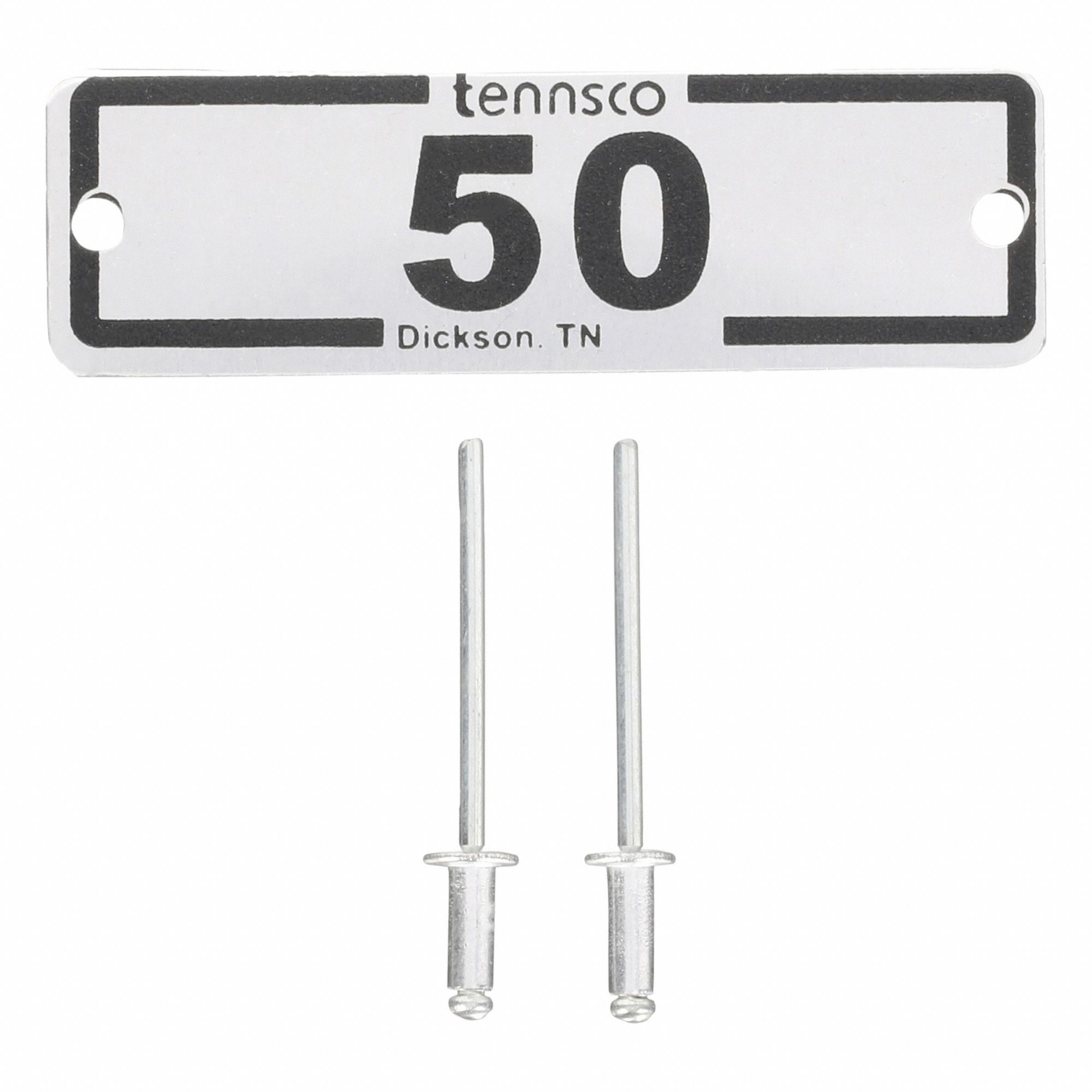 Locker Number Plate: 2 3/8 in x 3/4 in, 25 Plates, 26 to 50, Aluminum, Powder Coated