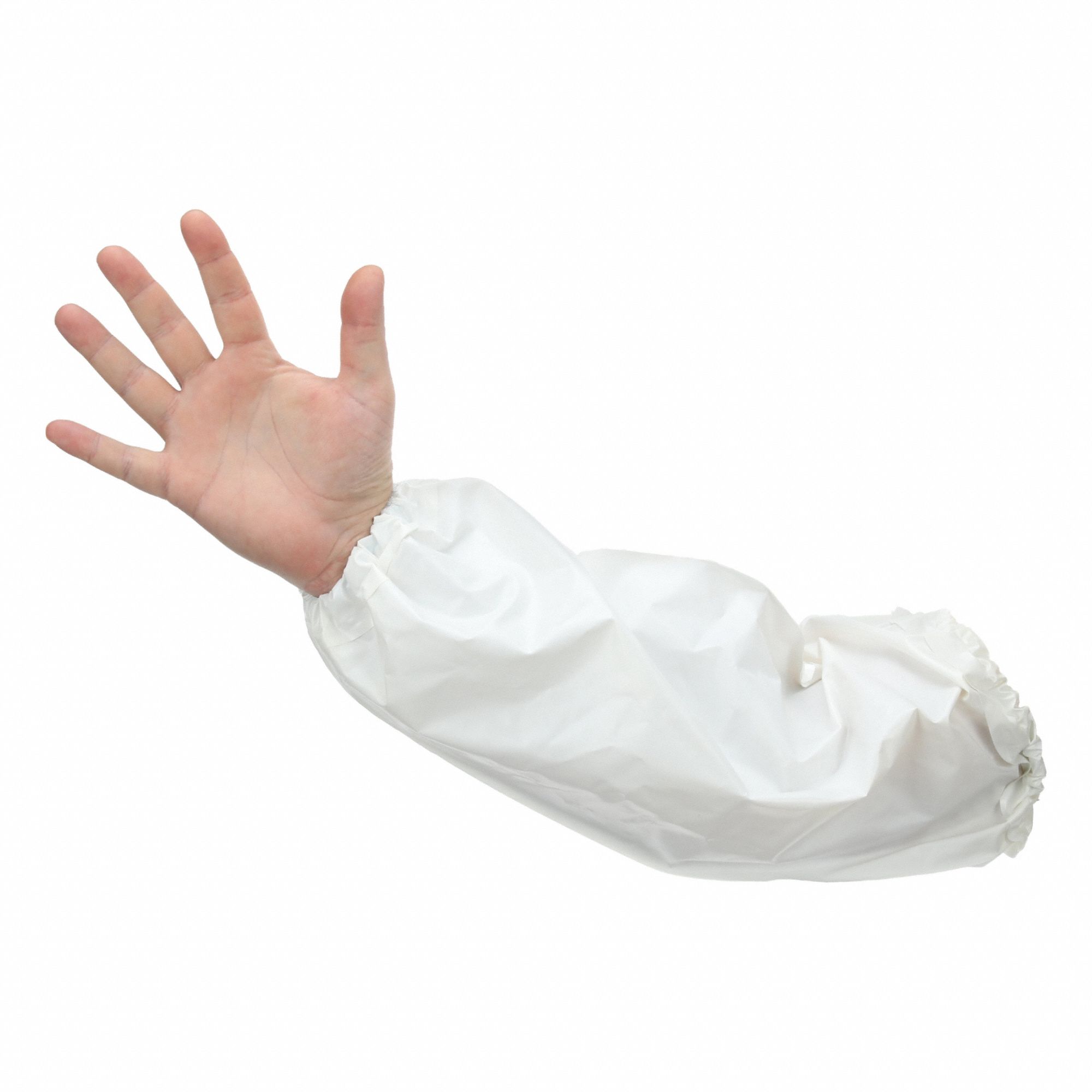 Protective Sleeves: 18 in Overall Lg, 6 mil Thick, White, Heat Sealed Seam, PolyCo VR, 150 PK