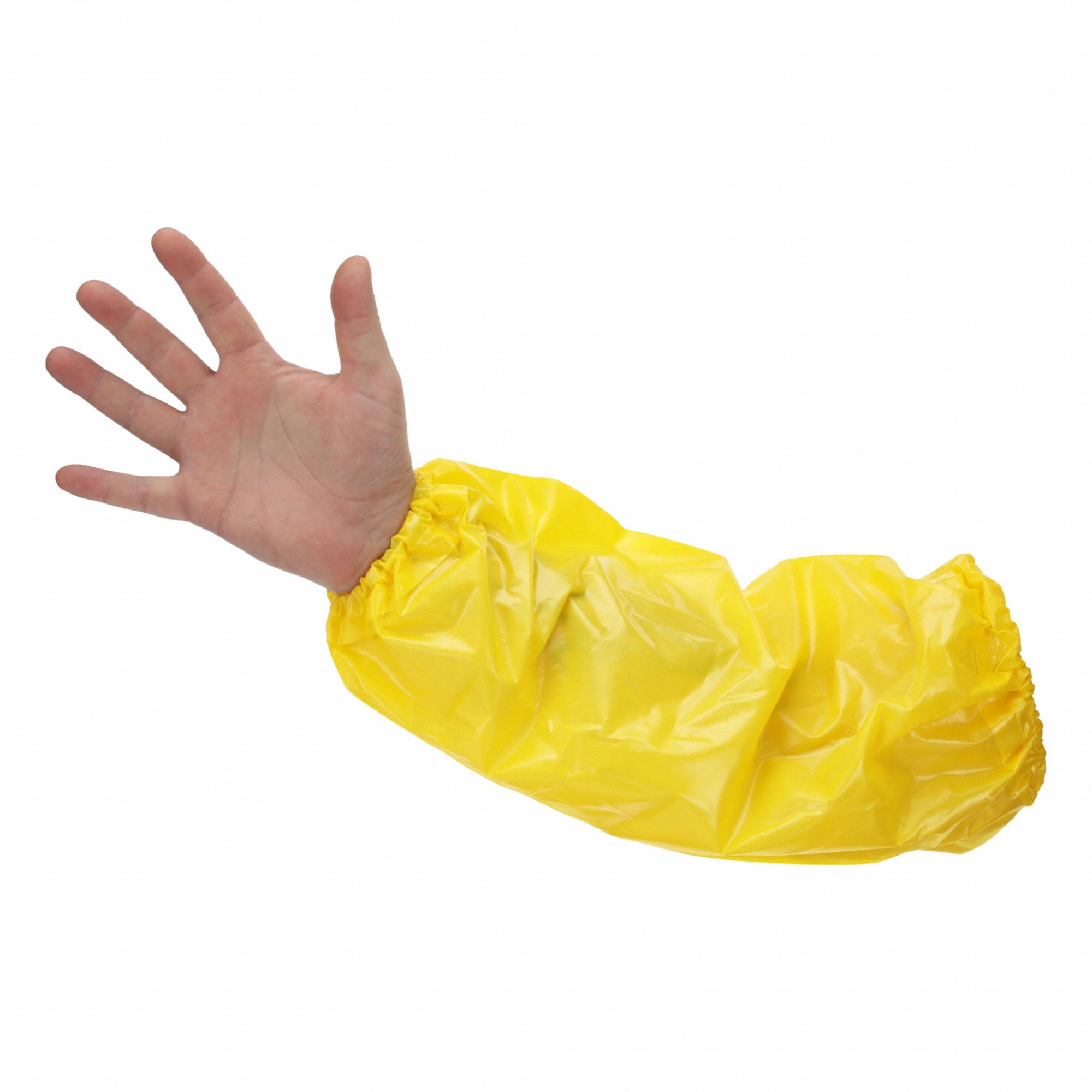 Protective Sleeves: 18 in Overall Lg, 4 mil Thick, Yellow, Heat Sealed Seam, 150 PK