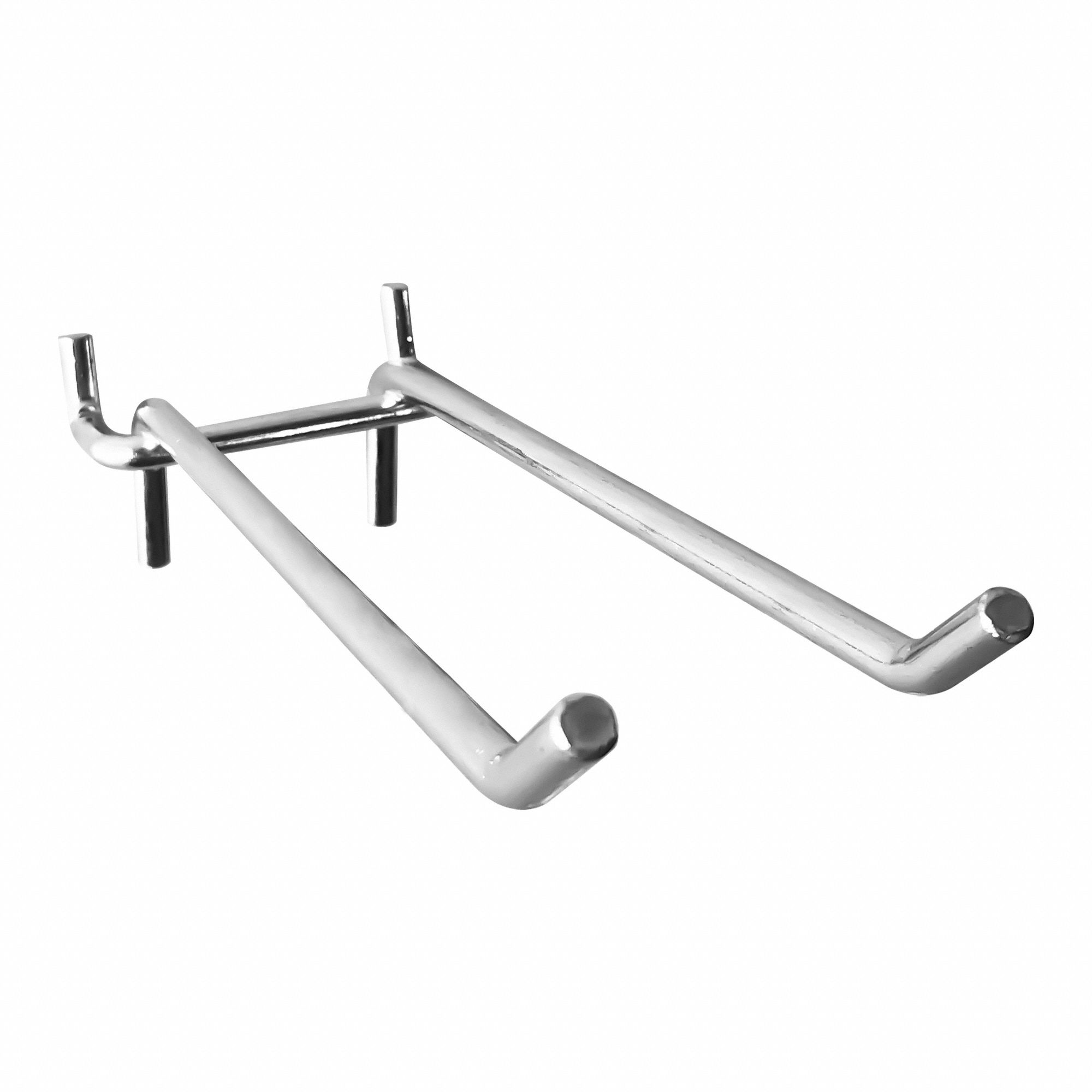 1/4 in Peg Hole, For 1 in Pegboard Hole Spacing, Double Straight Hook