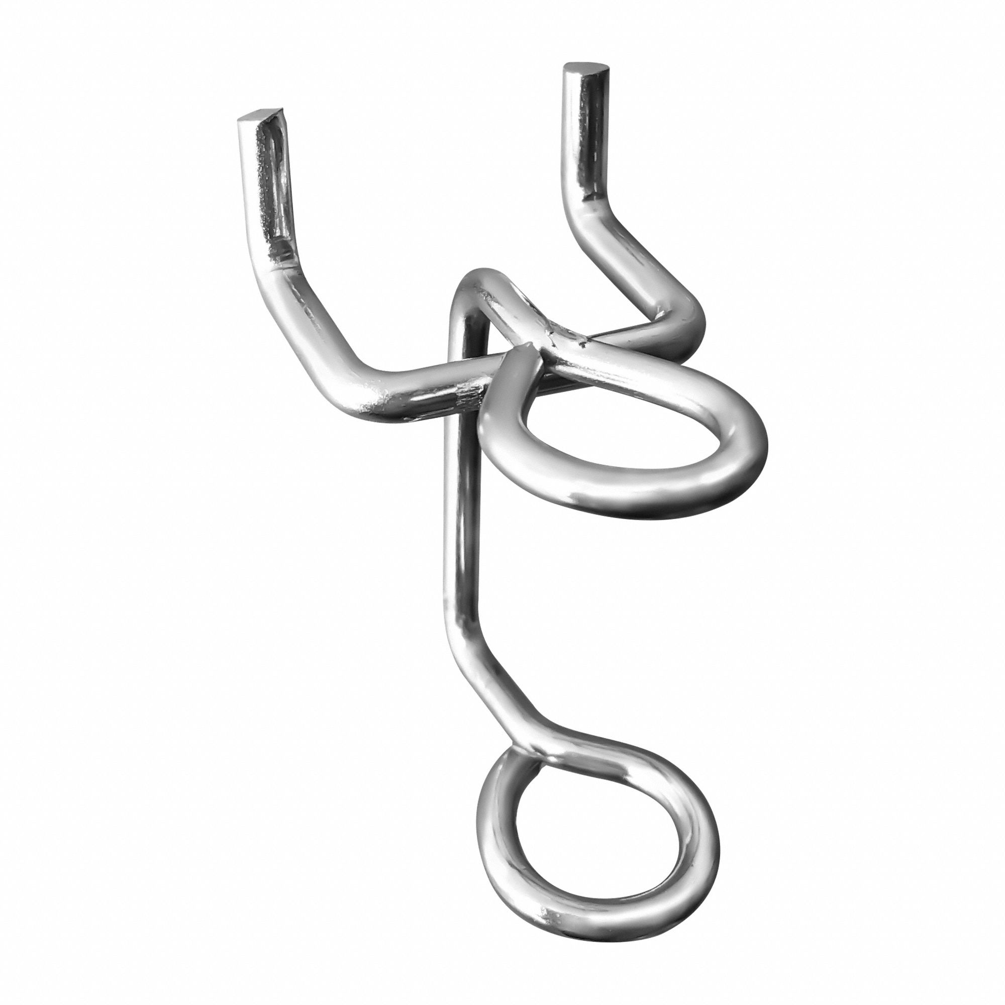 DOUBLE-RING TOOL HOLDER, 7/16 IN, ¼ IN PEG HOLE, 2 IN X 2 3/16 IN, HANGING, 10 PK