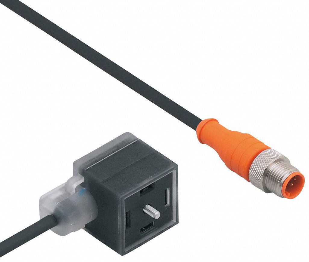 Patch cable: M12 Male Straight x DIN Form A, 2 m Cable Lg, PUR/PVC, 5 Pins, IP67