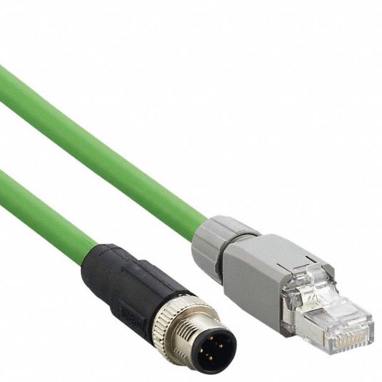 cable Ethernet - cordon droit - IP67 - M12-RJ45 - 1 m - CE-UL