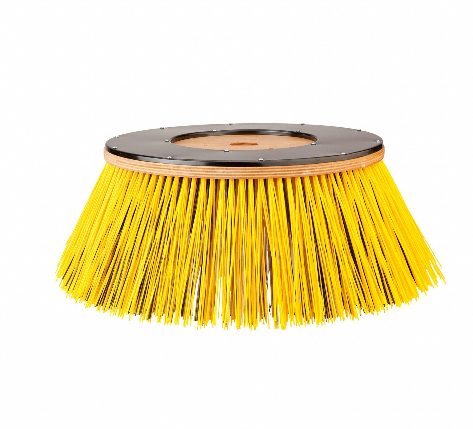 Rotary Brush: Round, 32 in Brush Dia, For Machine Size 32 1/4 in, Polypropylene, Yellow