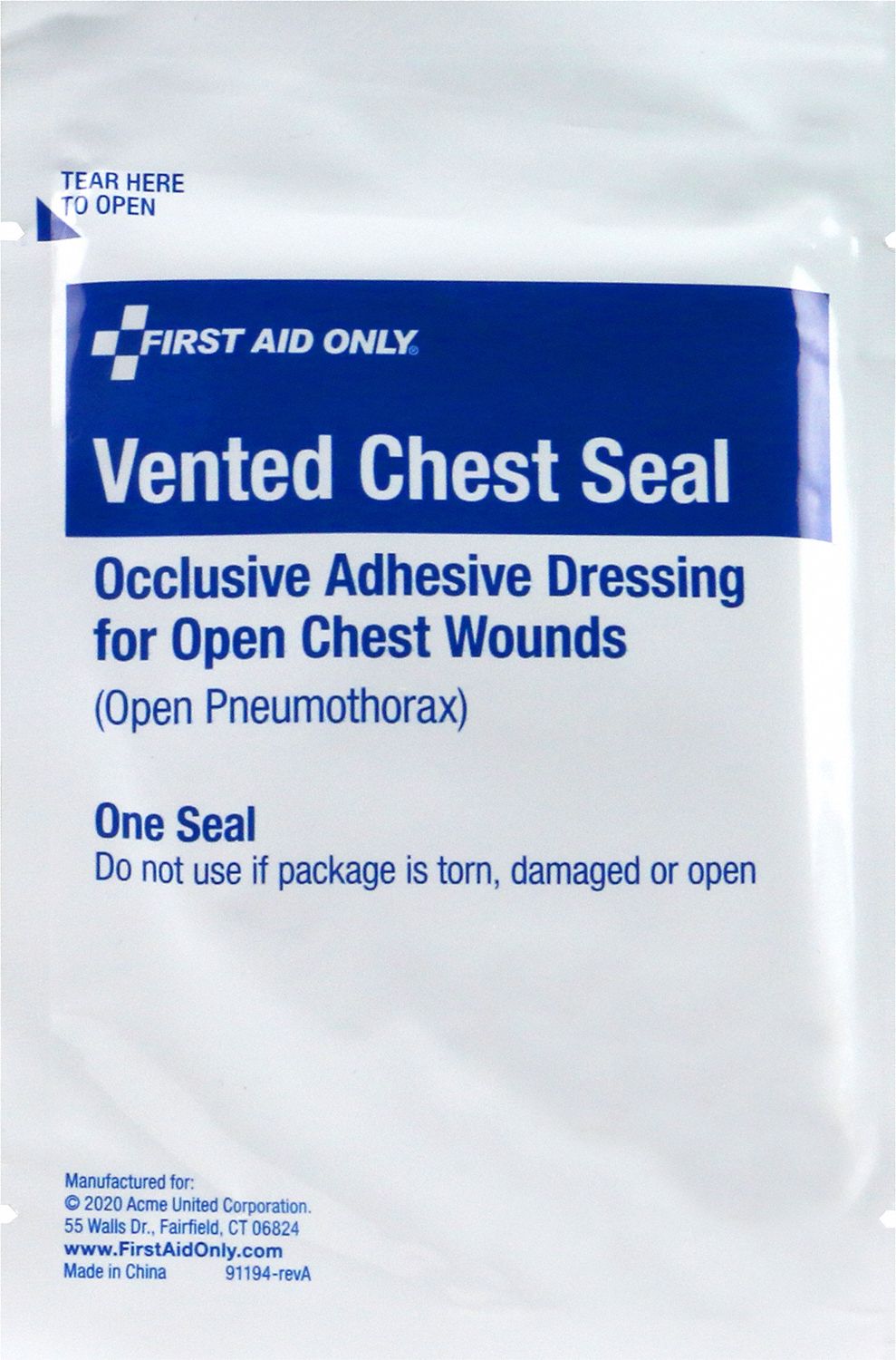 Wound Seal: 6 1/2 in Dressing Lg, 2 7/8 in Dressing Wd, Plastic, Non-Sterile
