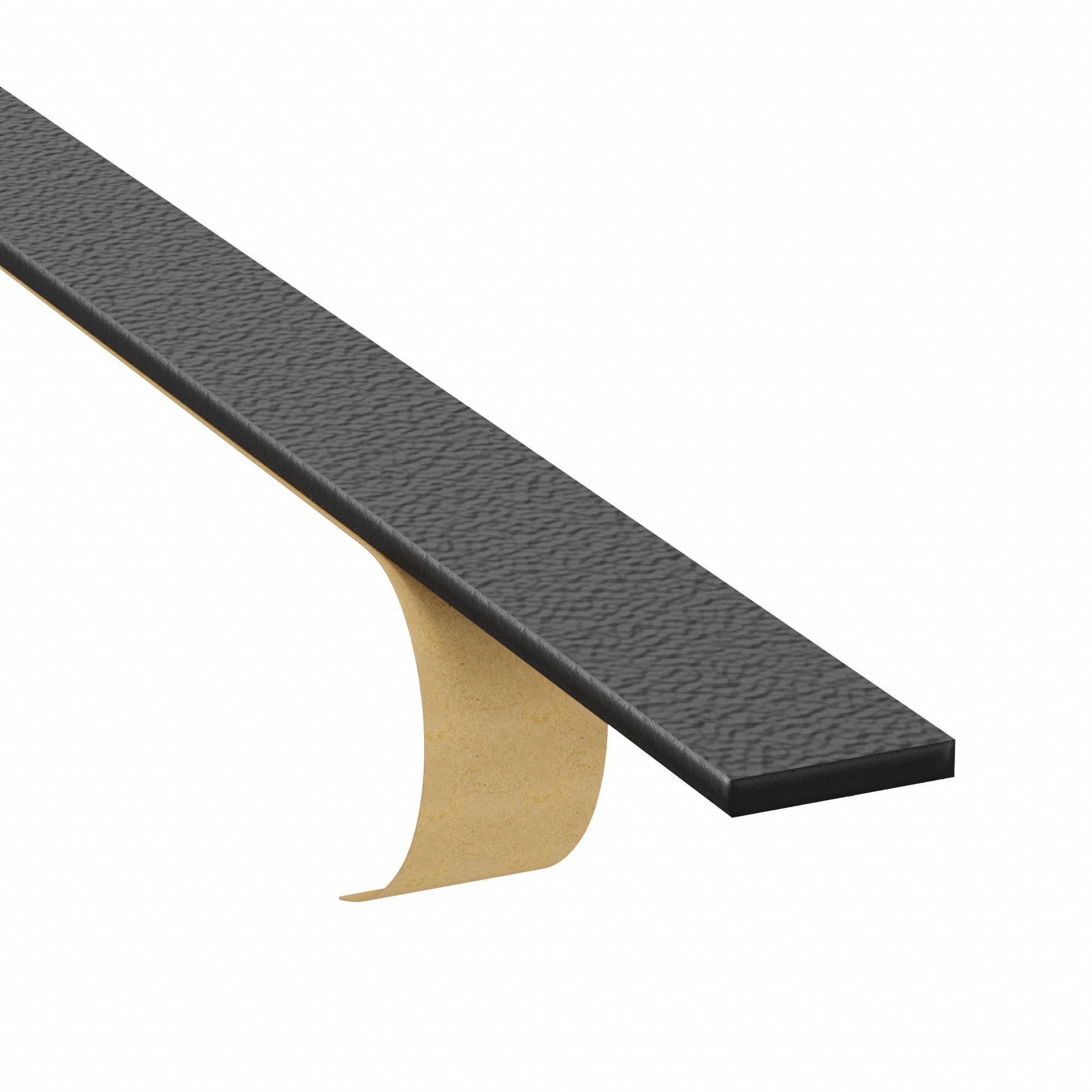 Foam Strip: Std, 1/4 in Thick, 1 1/2 in x 120 in, Black, Open Cell, 1-Sided Adhesive, -20°F to 175°F