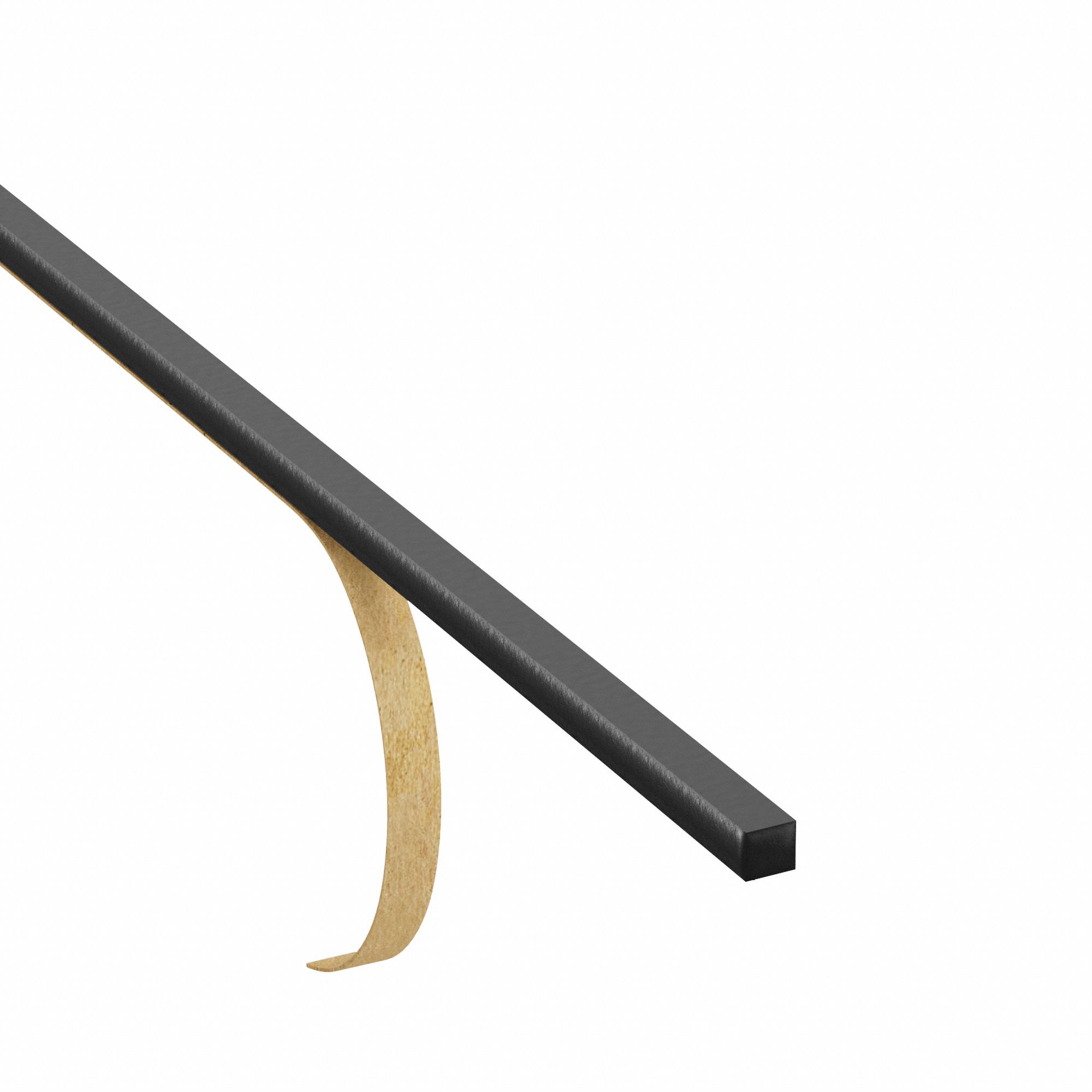 Foam Strip: Std, 1 in Thick, 1/2 in x 120 in, Black, Open Cell, 1-Sided Adhesive, -20°F to 175°F