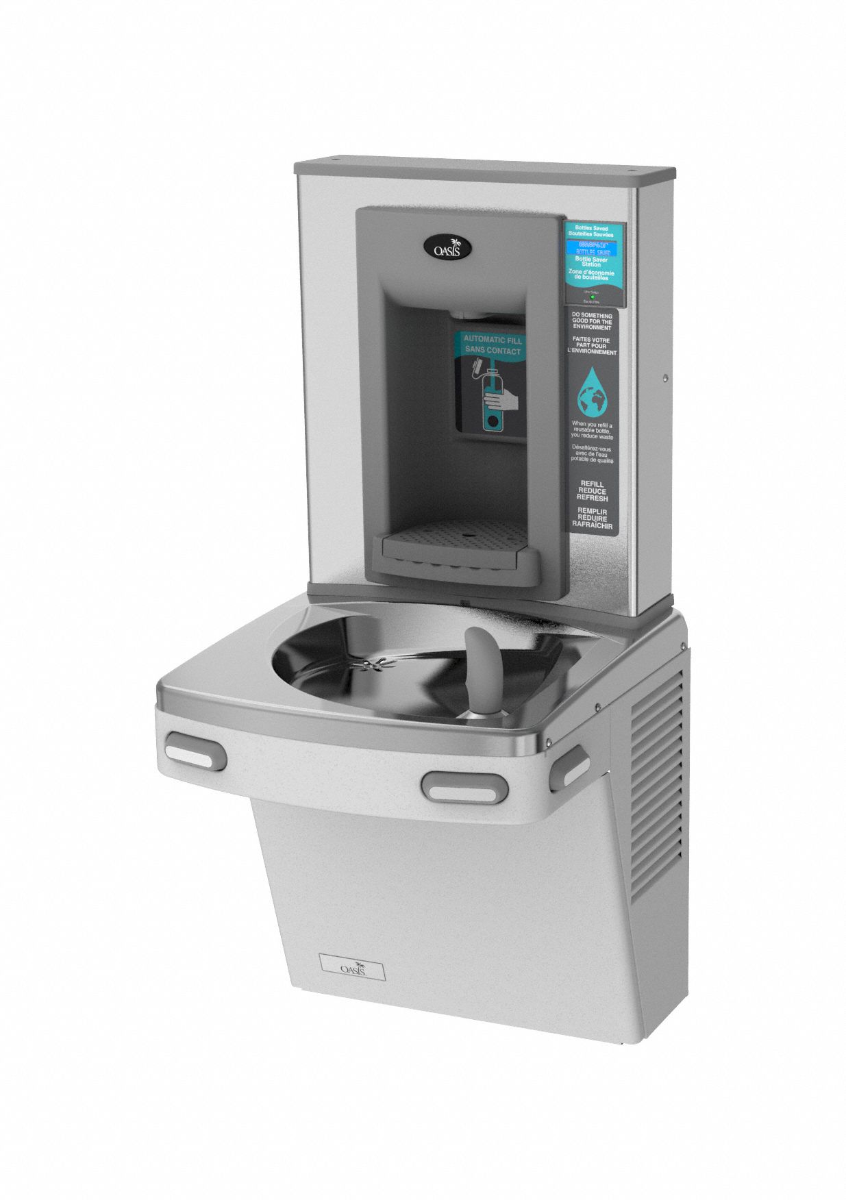 OASIS, OnWall, Refrigerated, Drinking Fountain with Bottle Filler