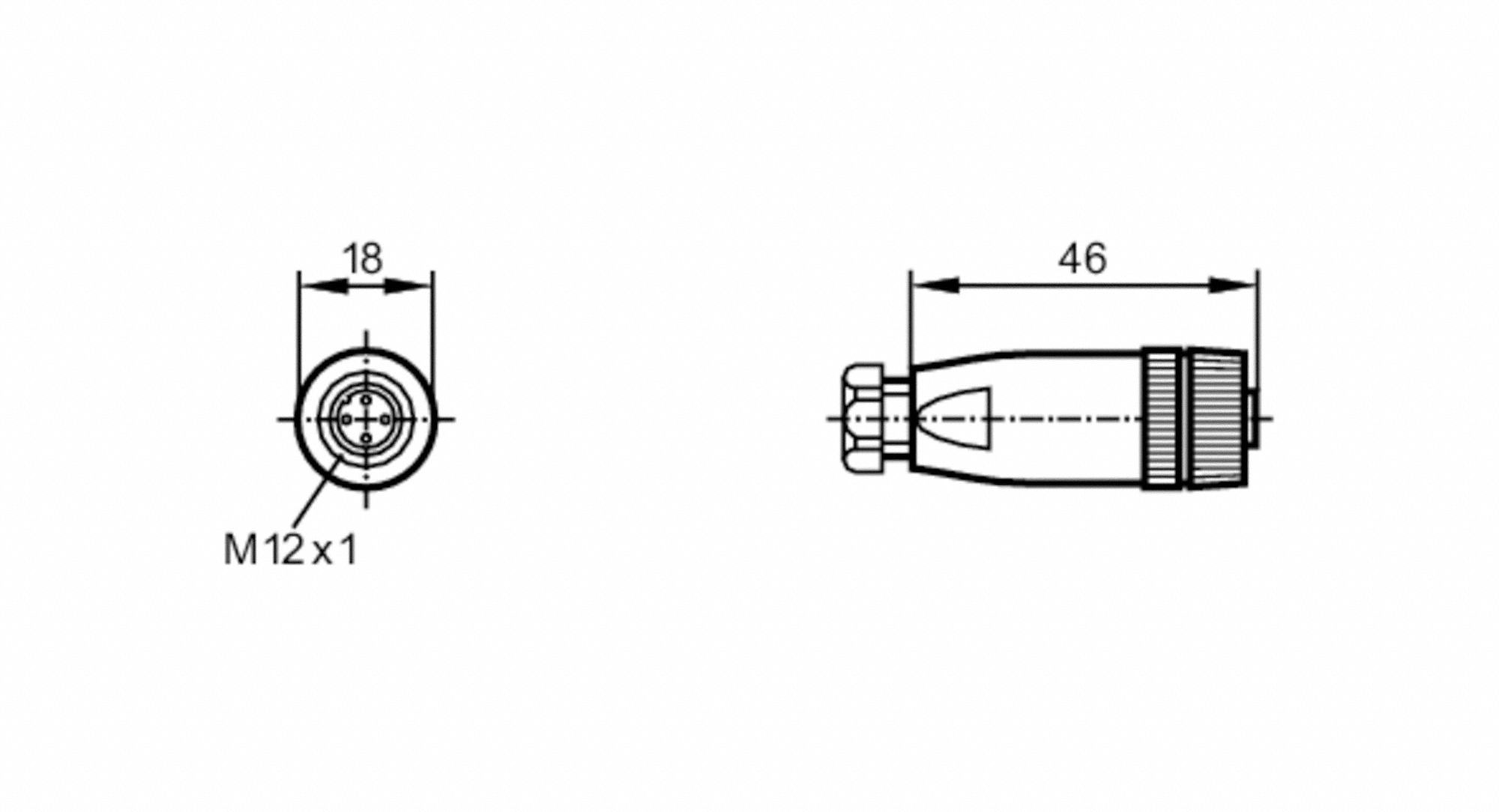IFM, A Coded, 4 Socket, M12 Circular Connector 787GJ1E18161 Grainger