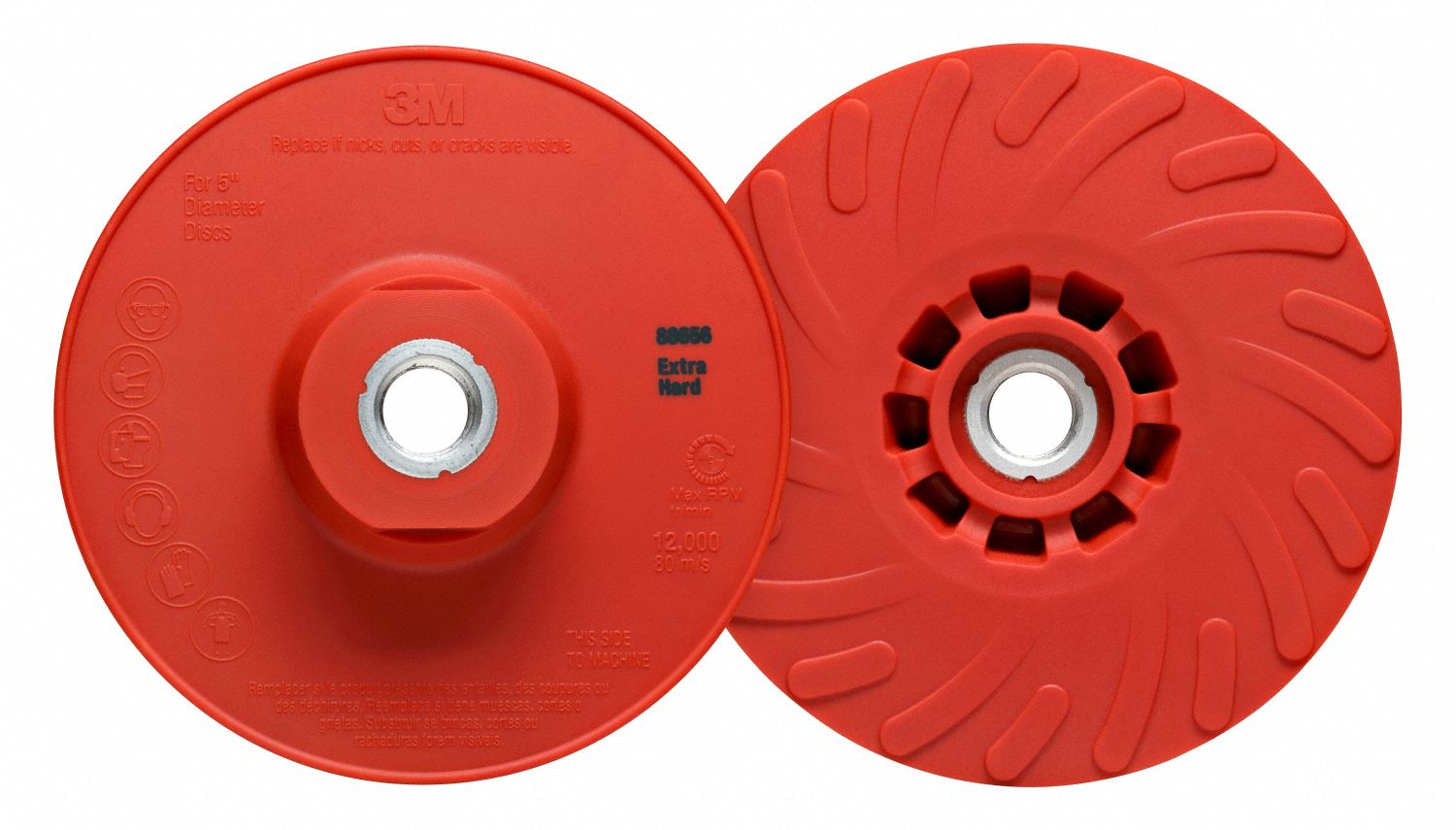 3M, 5 in Dia, 5/8"11 Threaded Hole, Fiber Disc Backup Pad 787KG5