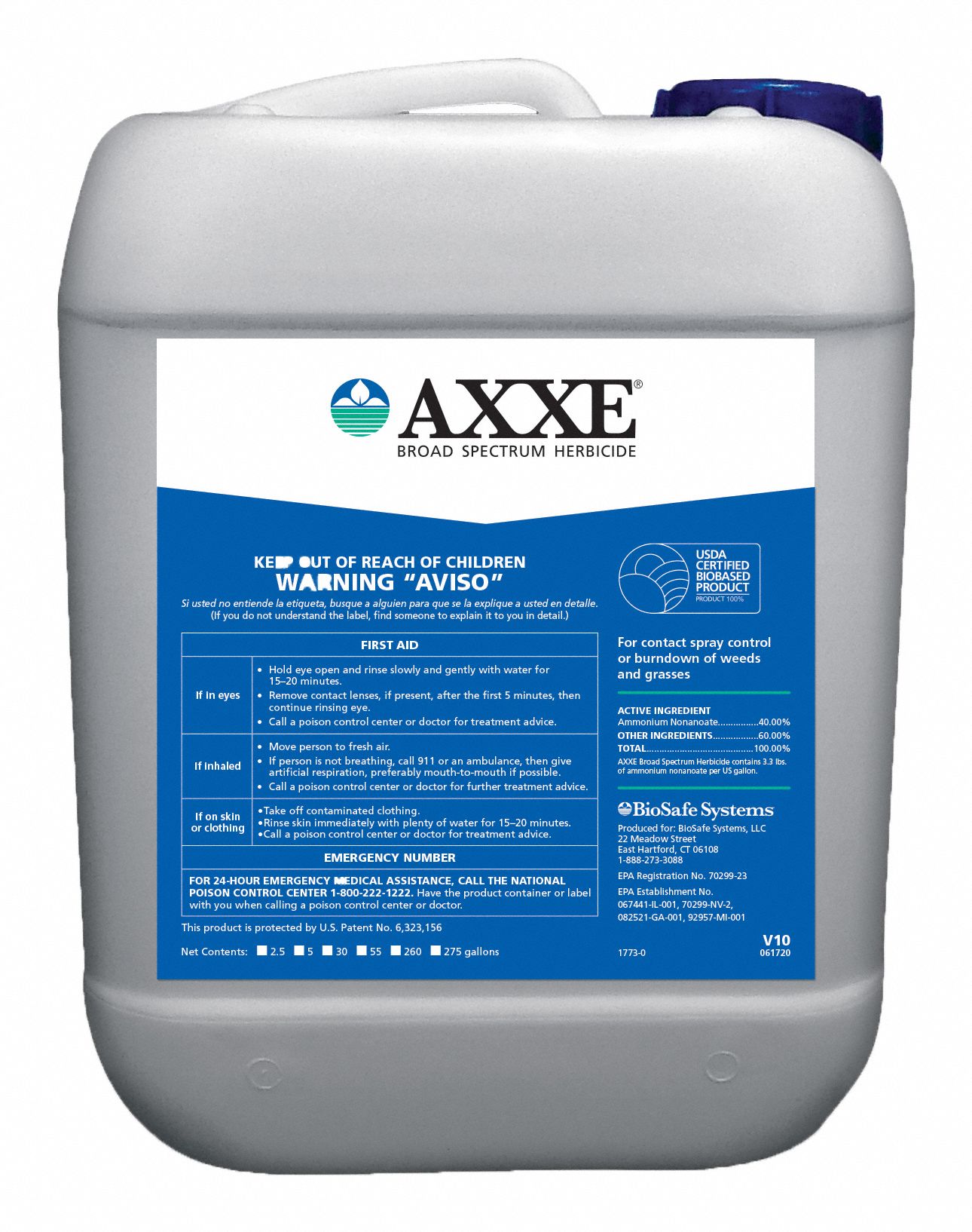 AXXE, 2.5 gal Size, Herbicide 787KJ3Axxe Grainger