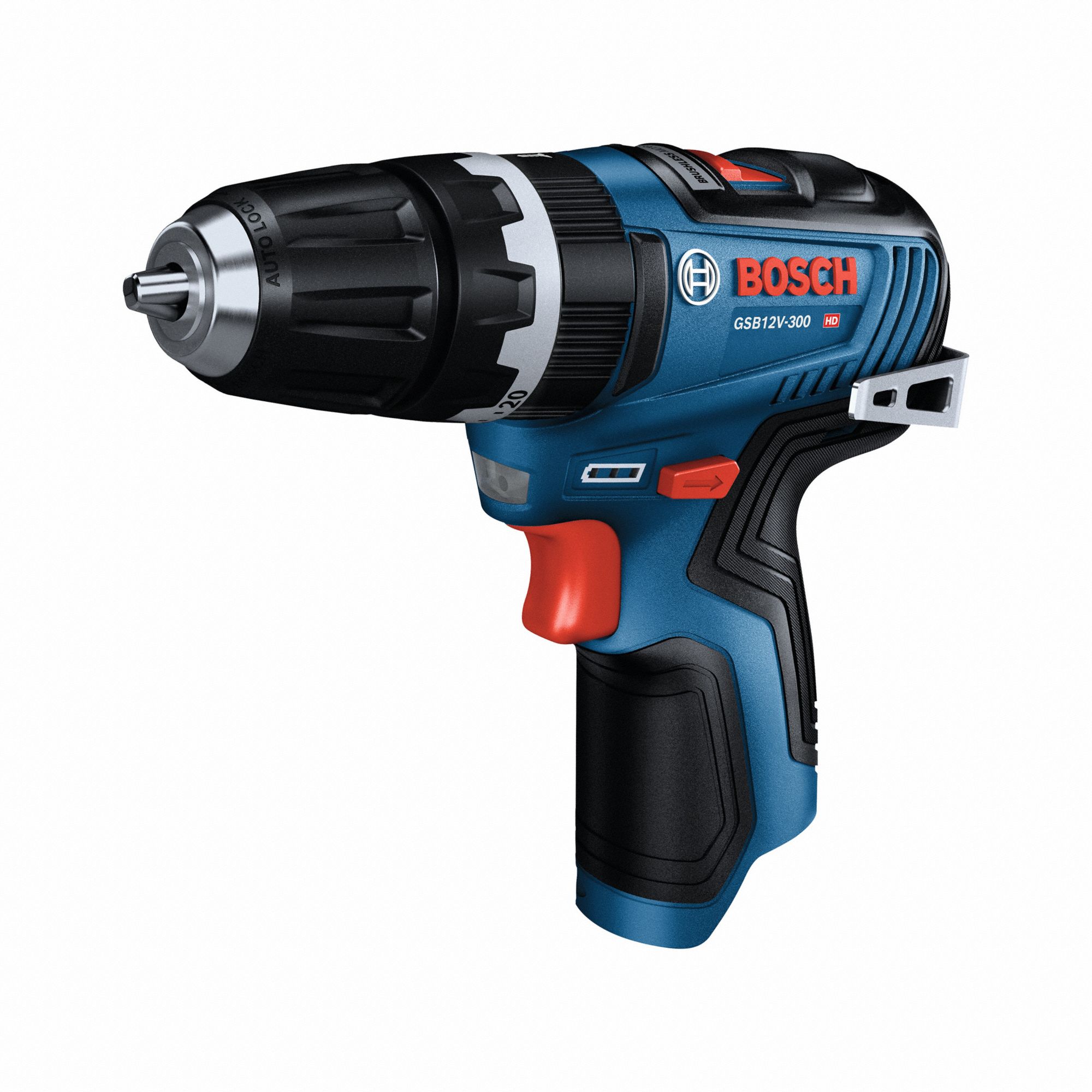 Hammer Drill: 12V DC, Compact, 3/8 in Chuck, 3/8 in Concrete Capacity, 2 Speeds, 300 in-lb