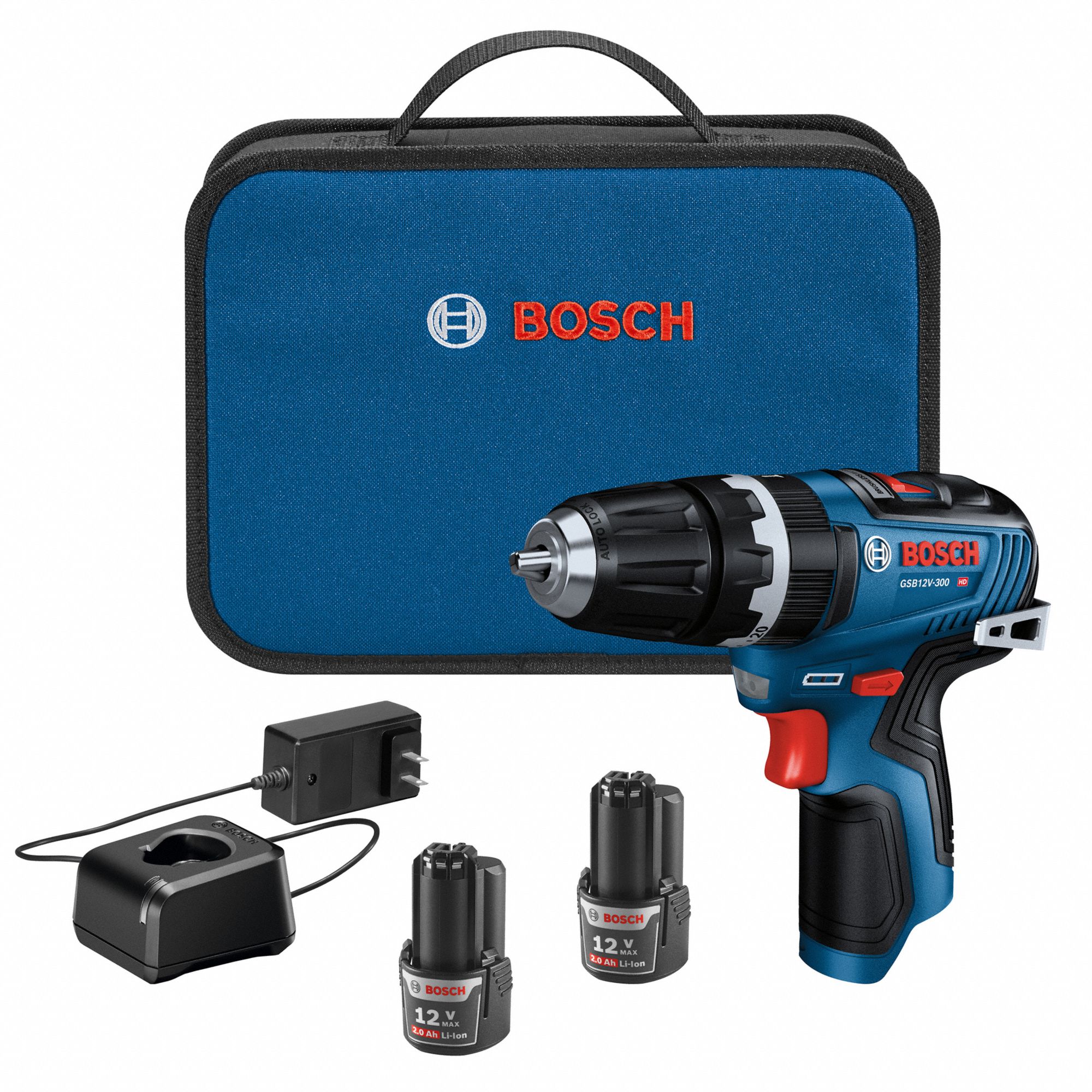 Hammer Drill: 12V DC, Compact, 3/8 in Chuck, 3/8 in Concrete Capacity, 2 Speeds, 300 in-lb