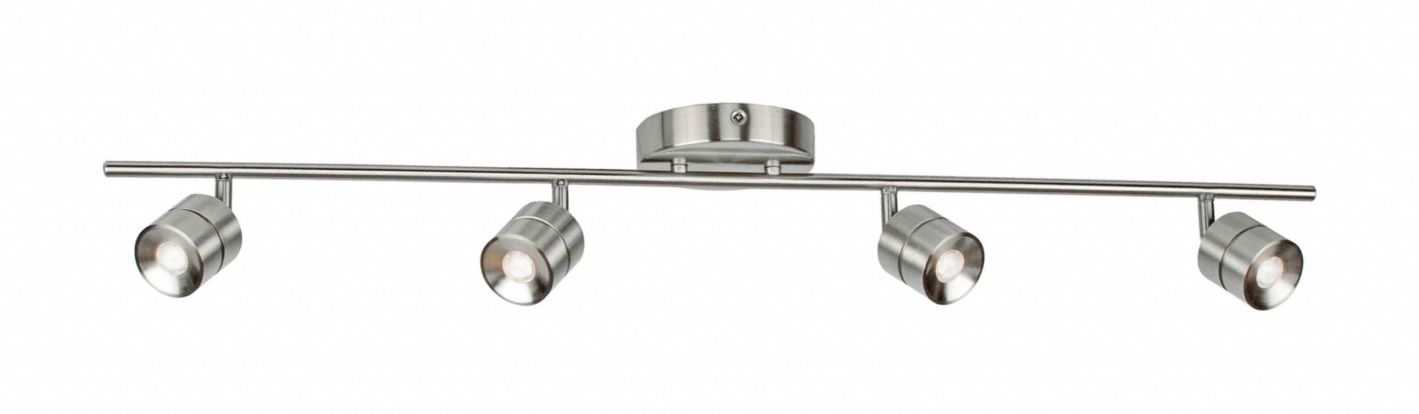 LED Fixed Rail: 36 3/8 in Lg, 1, 800 lm_2, 600 lm, 3000K, Satin Nickel, Frosted, 26 W, 120V AC