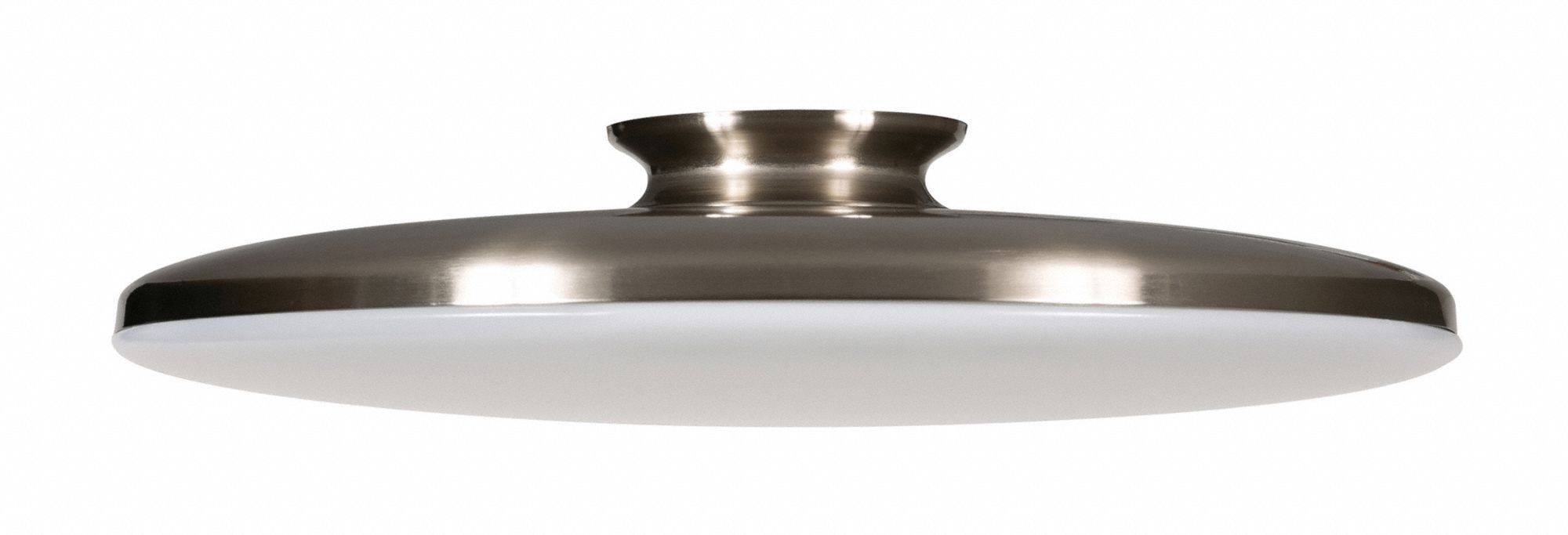 LED Flush Mount: 19 in Dia, Satin Nickel, 4 1/2 in Ht, 2, 900 lm, 3000K/3500K/4000K, 35 W, 120V AC