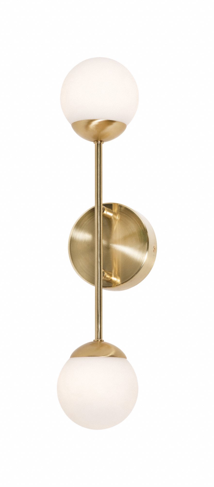 Pearl 2 Light LED Sconce: Satin Brass, 945 lm_1, 200 lm, 3000K, 90 CRI, 13 W Fixture Watt, 120V AC