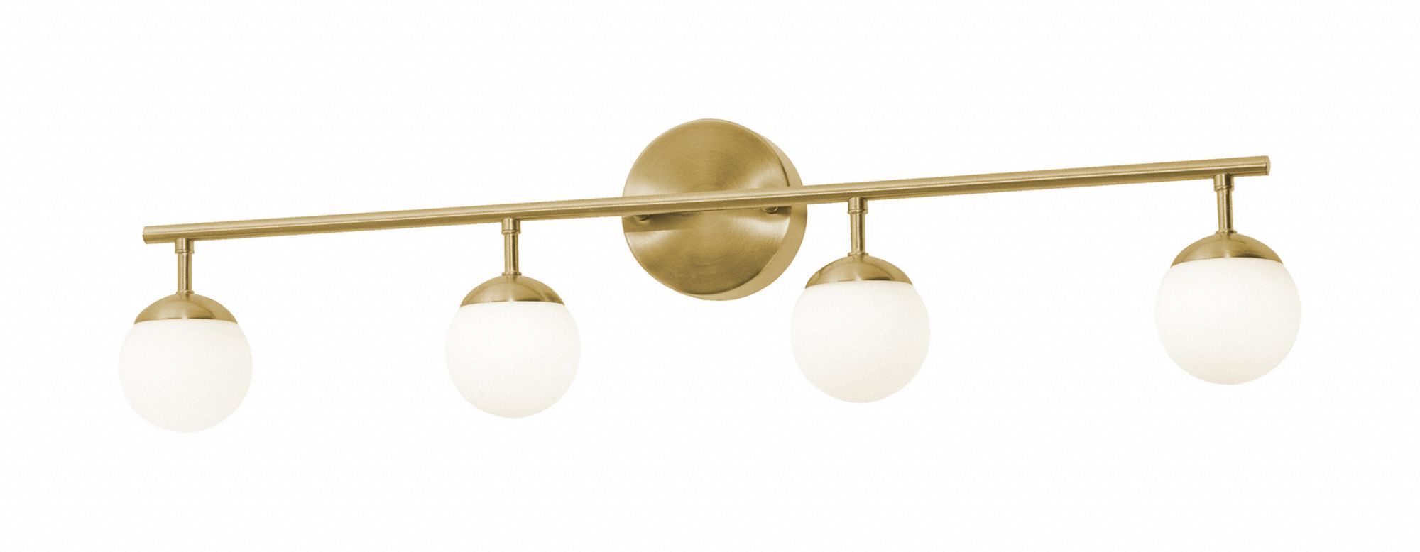 Pearl 4 Light LED Vanity: Satin Brass, 1, 565 lm_1, 800 lm, 3000K, 21 W, 120V AC, Dimmable, 32 in Lg