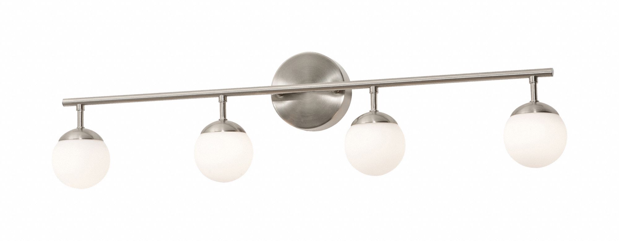 Pearl 4 Light LED Vanity: Satin Nickel, 1, 565 lm_1, 800 lm, 3000K, 21 W, 120V AC, Dimmable, 32 in Lg