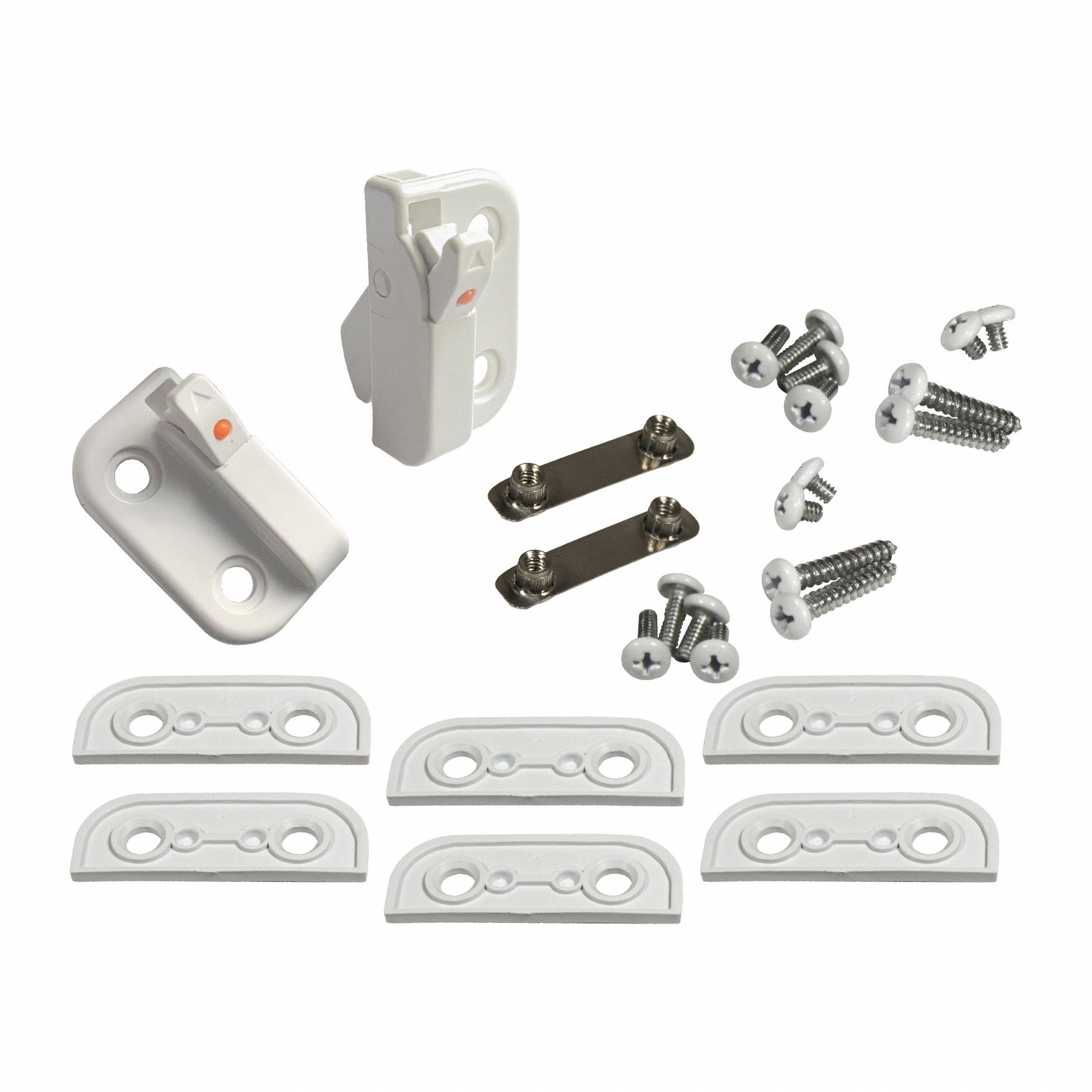 Window Opening Control Device: Straight, 1 3/4 in Lg, 1 in Wd, Non-Handed, Matte, White