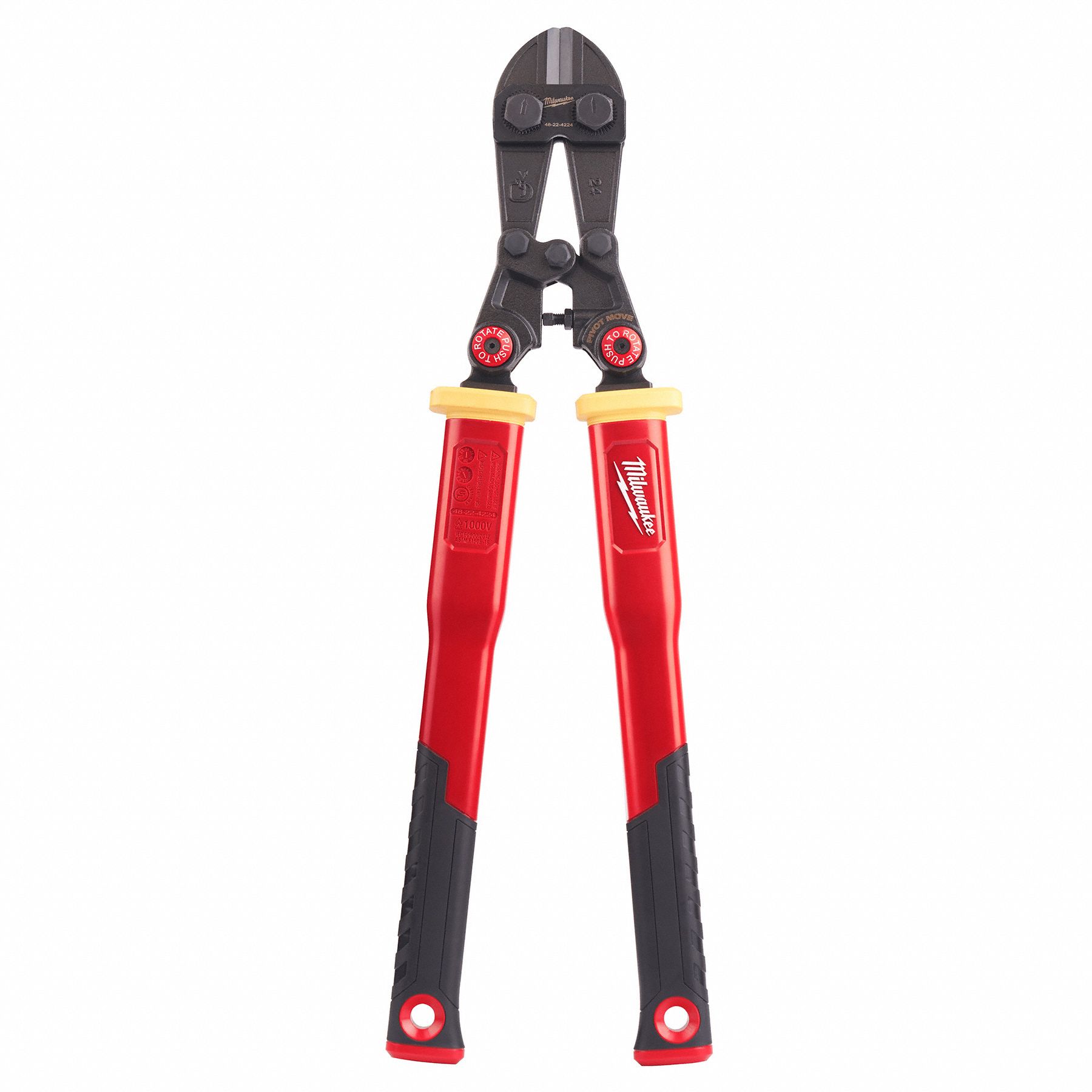 MILWAUKEE, Fiberglass, For 7/16 in Max Dia Soft Steel, Bolt Cutter