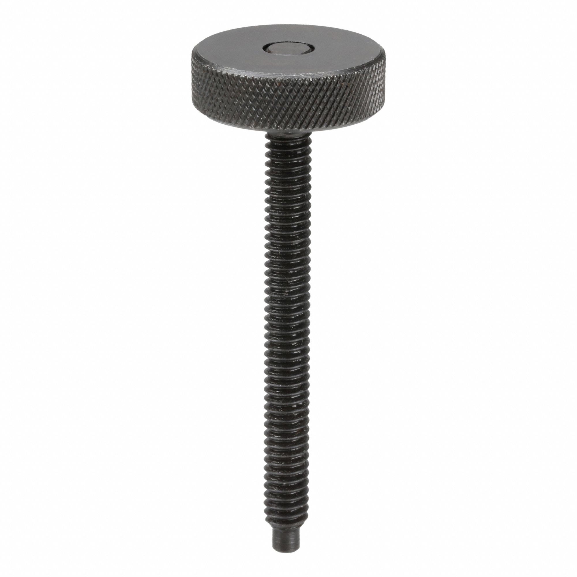 Dog Point Knurled Head Screw: 1/4"-20 Thread, 1 1/4 in Thread Lg