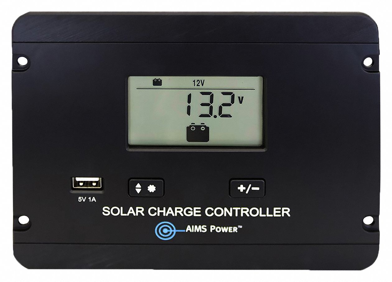 AIMS POWER, Sealed Lead Acid/AGM/Gel Cell/Lithium Ion/Flooded Lead Acid, Solar Charge Controller
