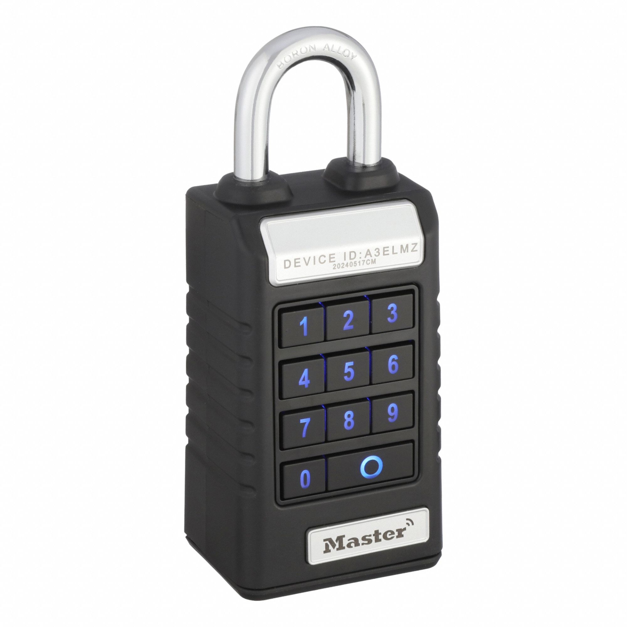 Bluetooth Padlock: Black, Std Shackle, Boron Alloy Shackle