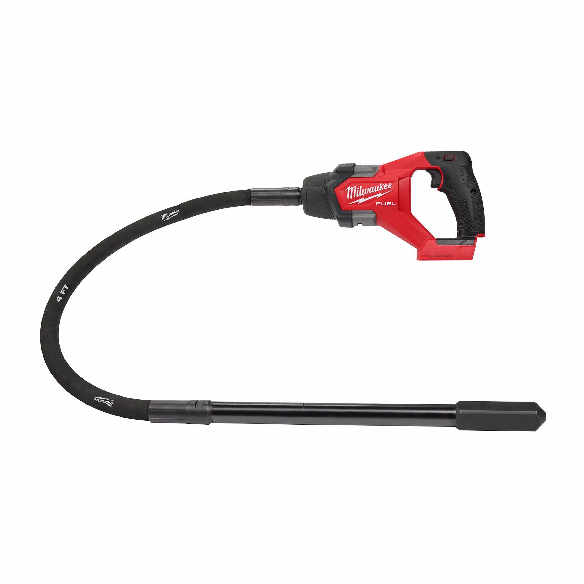 Cordless Concrete Vibrator: Handheld, 18V DC, 4 ft Lg, 1 in Dia, 4 in Radius